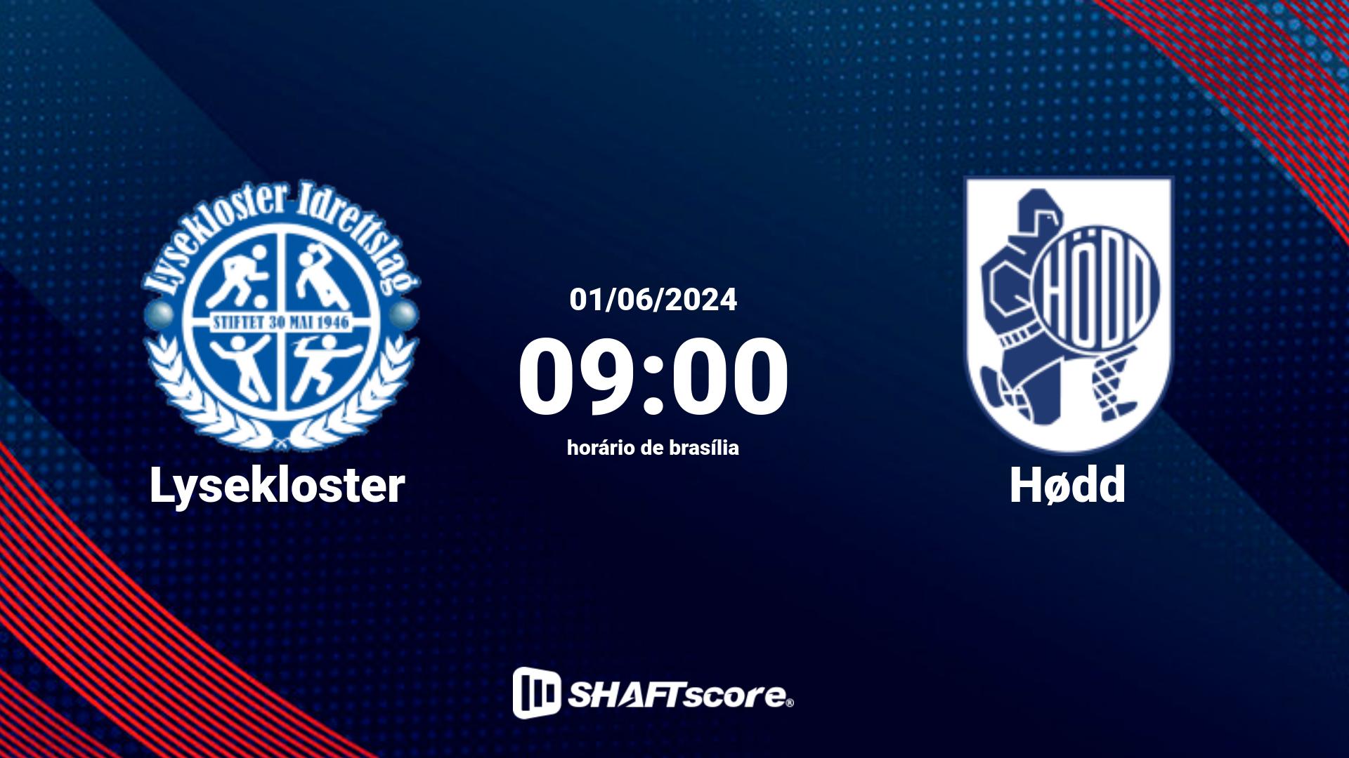 Estatísticas do jogo Lysekloster vs Hødd 01.06 09:00