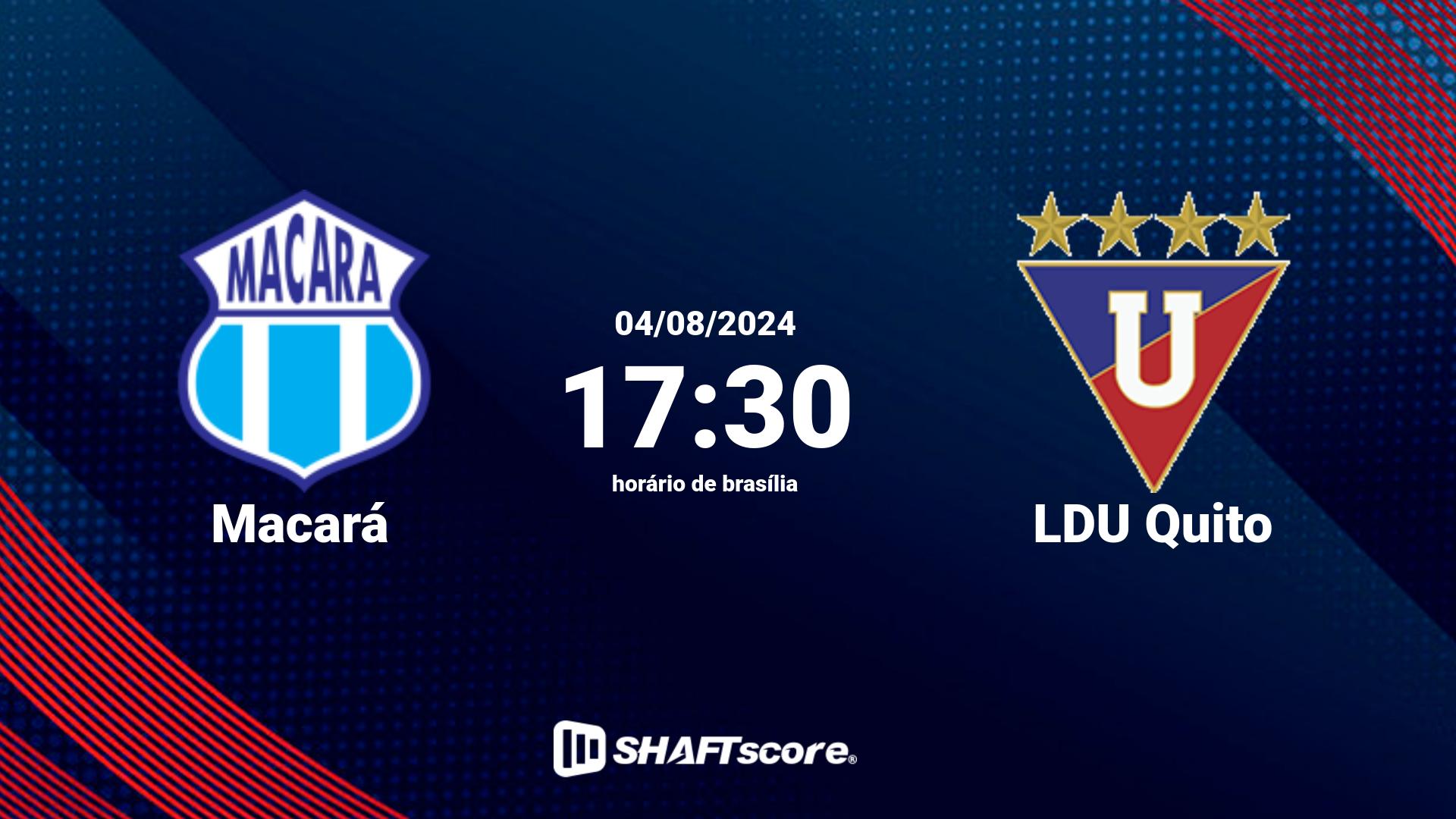 Estatísticas do jogo Macará vs LDU Quito 04.08 17:30