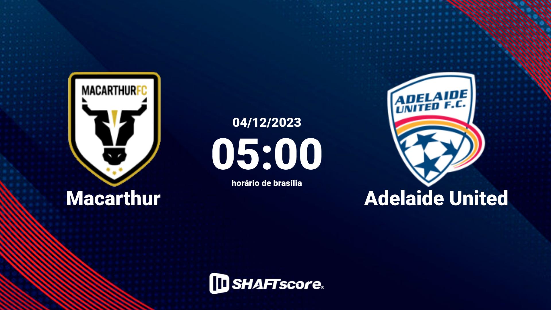 Estatísticas do jogo Macarthur vs Adelaide United 04.12 05:00