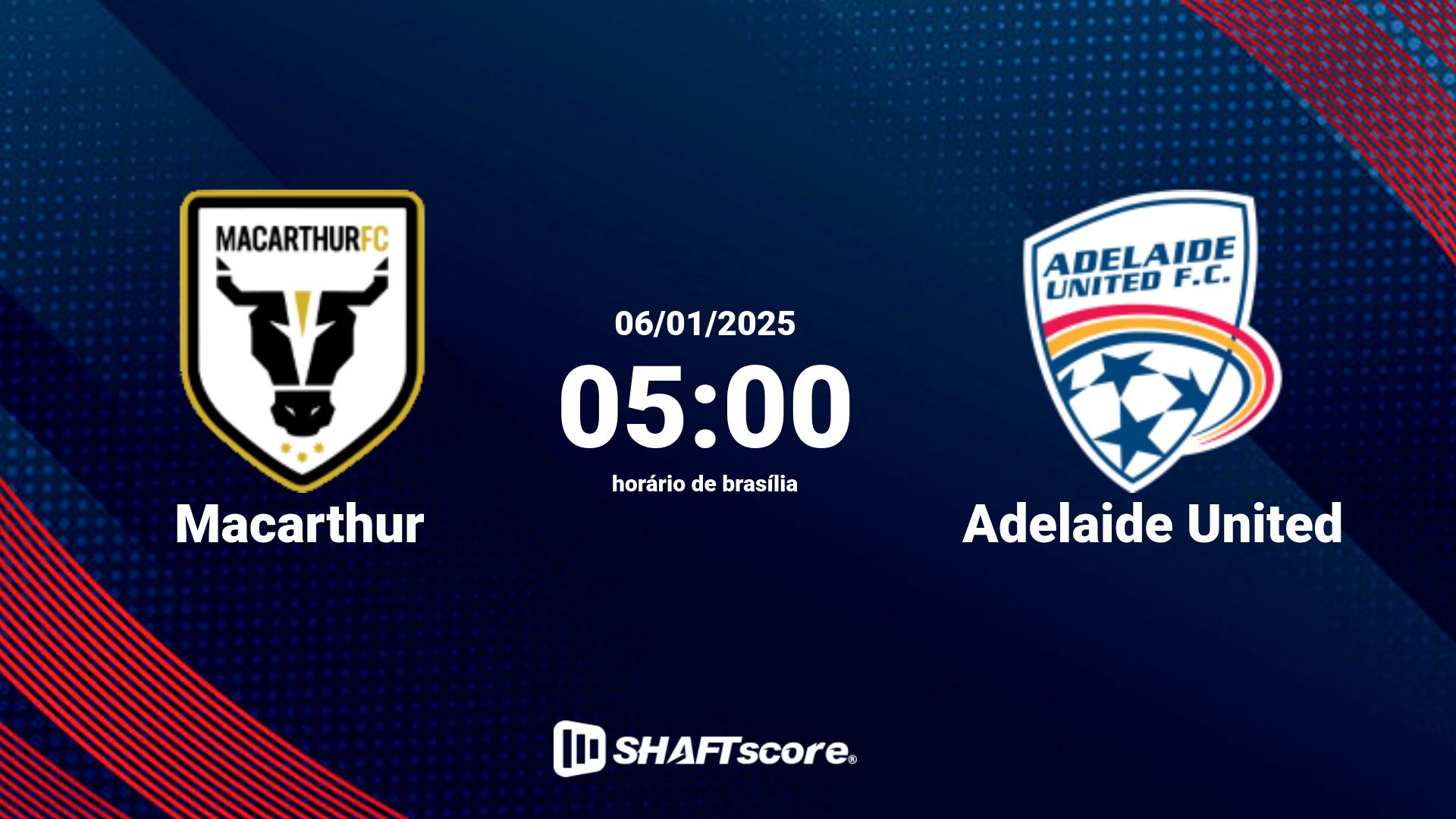 Estatísticas do jogo Macarthur vs Adelaide United 06.01 05:00