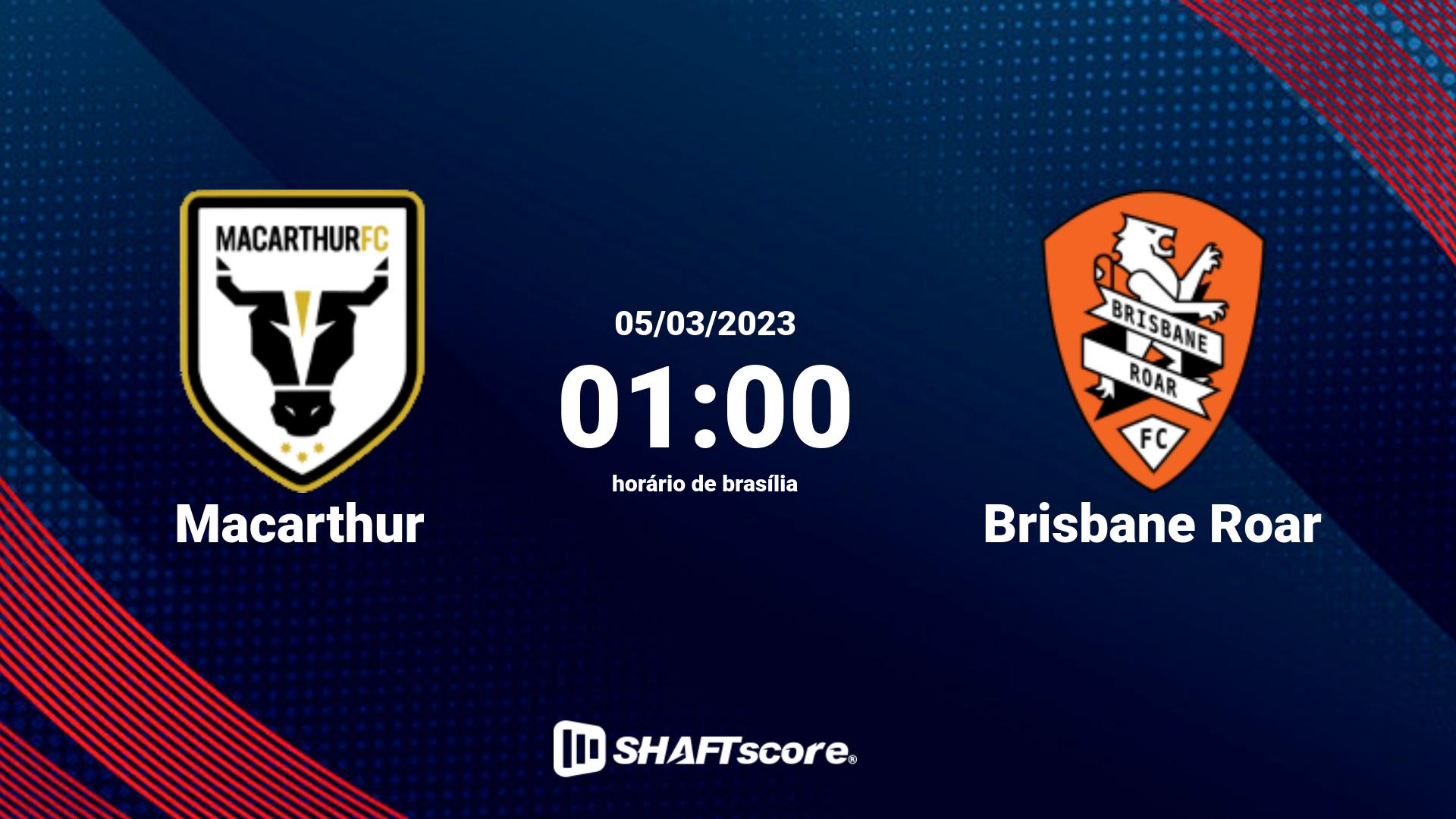 Estatísticas do jogo Macarthur vs Brisbane Roar 05.03 01:00