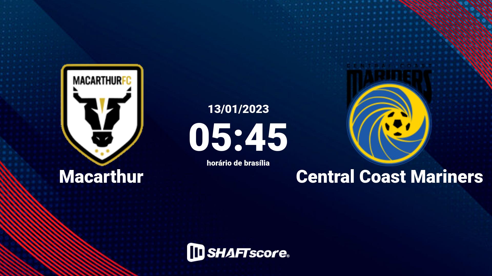 Estatísticas do jogo Macarthur vs Central Coast Mariners 13.01 05:45