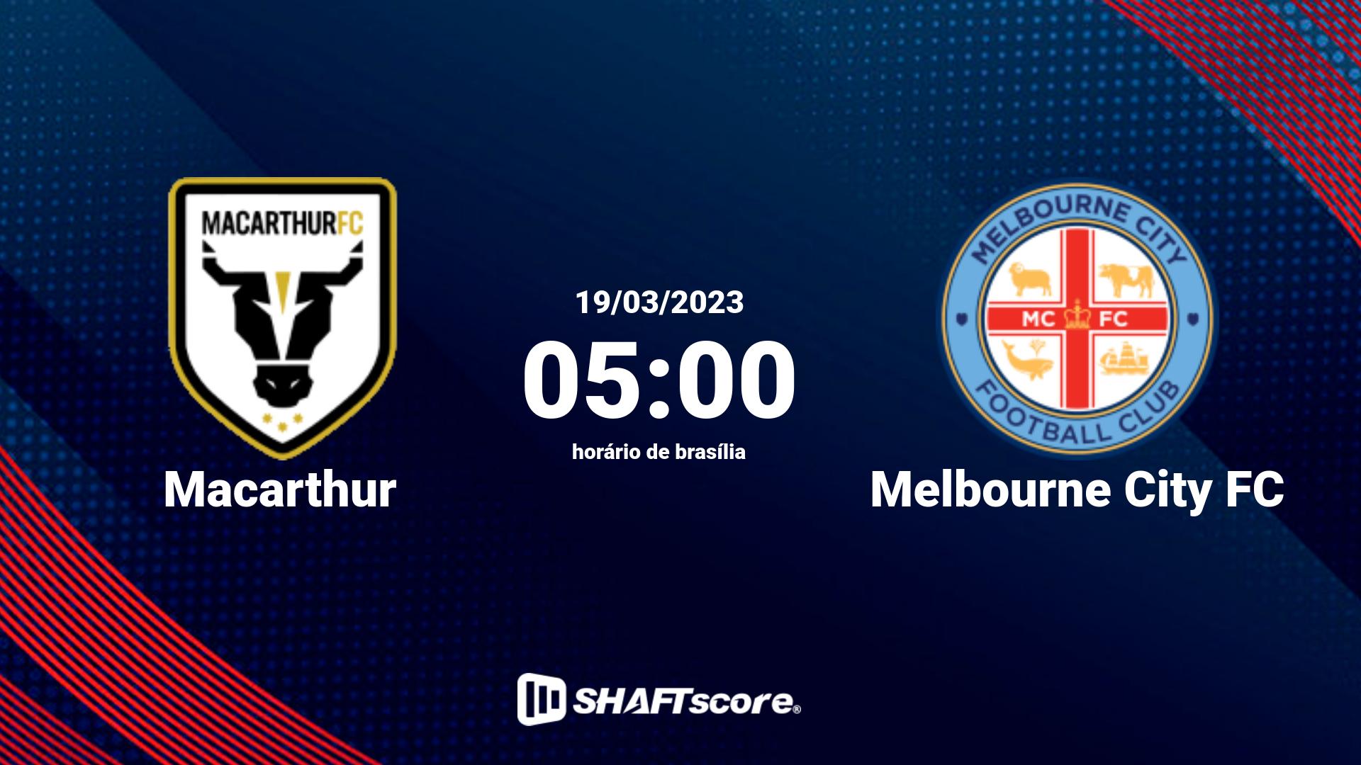 Estatísticas do jogo Macarthur vs Melbourne City FC 19.03 05:00