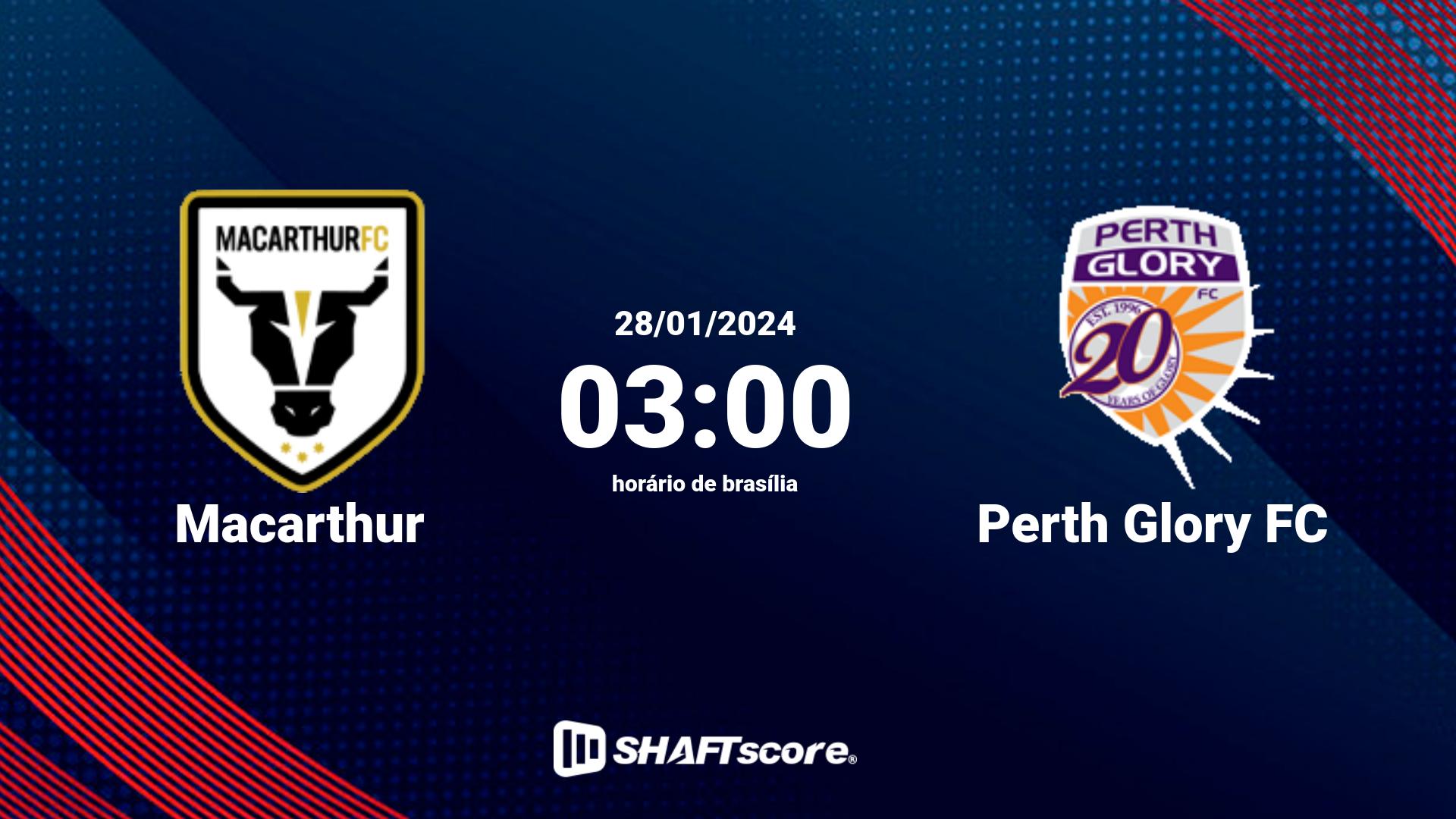 Estatísticas do jogo Macarthur vs Perth Glory FC 28.01 03:00