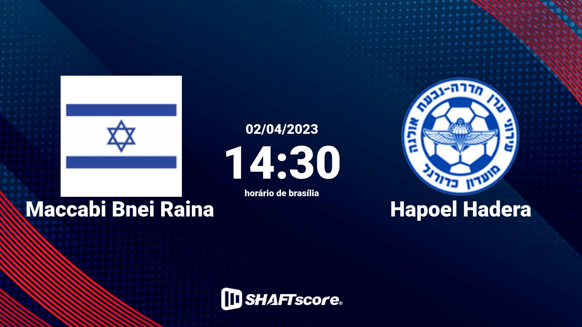 Estatísticas do jogo Maccabi Bnei Raina vs Hapoel Hadera 02.04 14:30