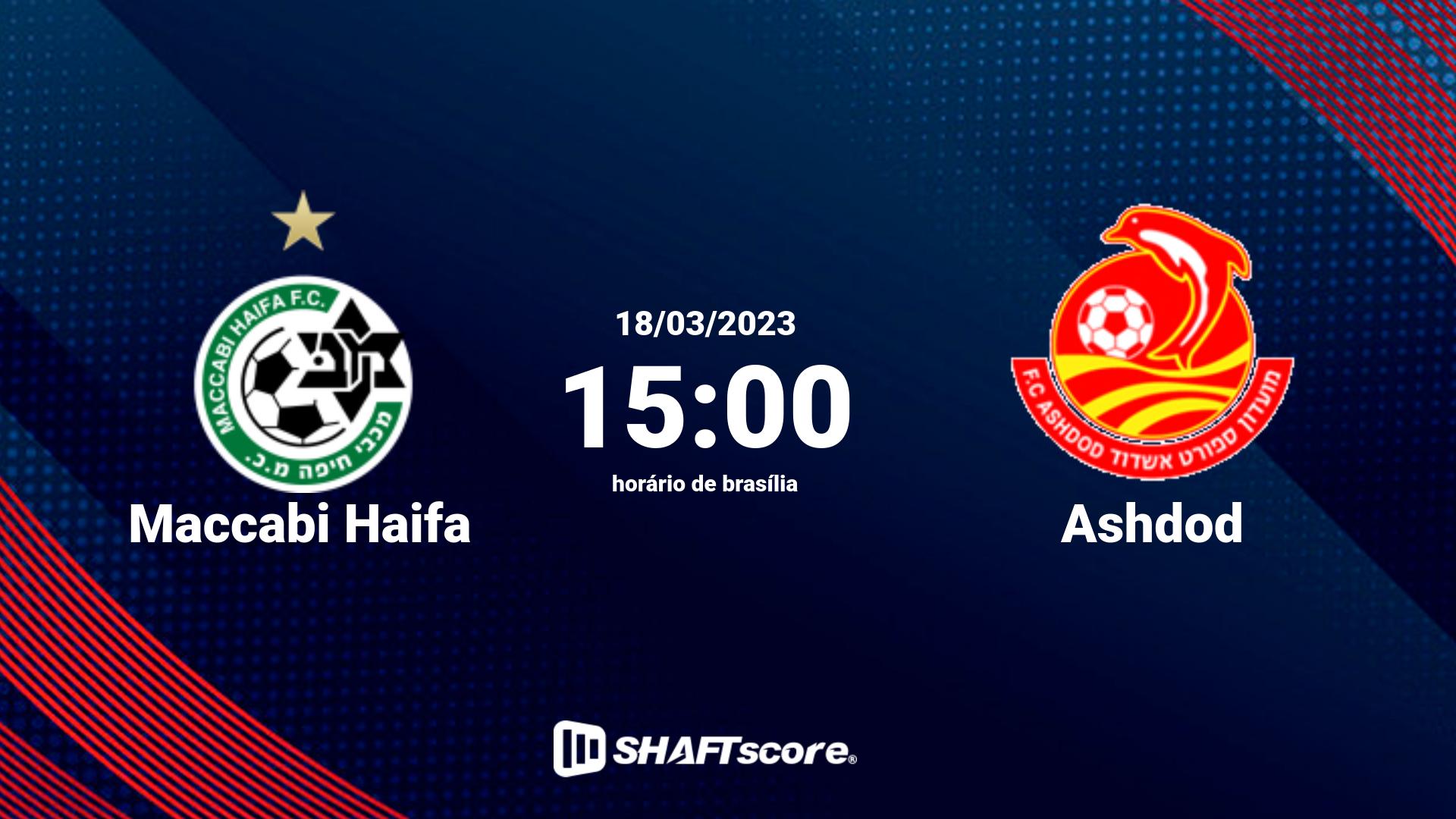 Estatísticas do jogo Maccabi Haifa vs Ashdod 18.03 15:00