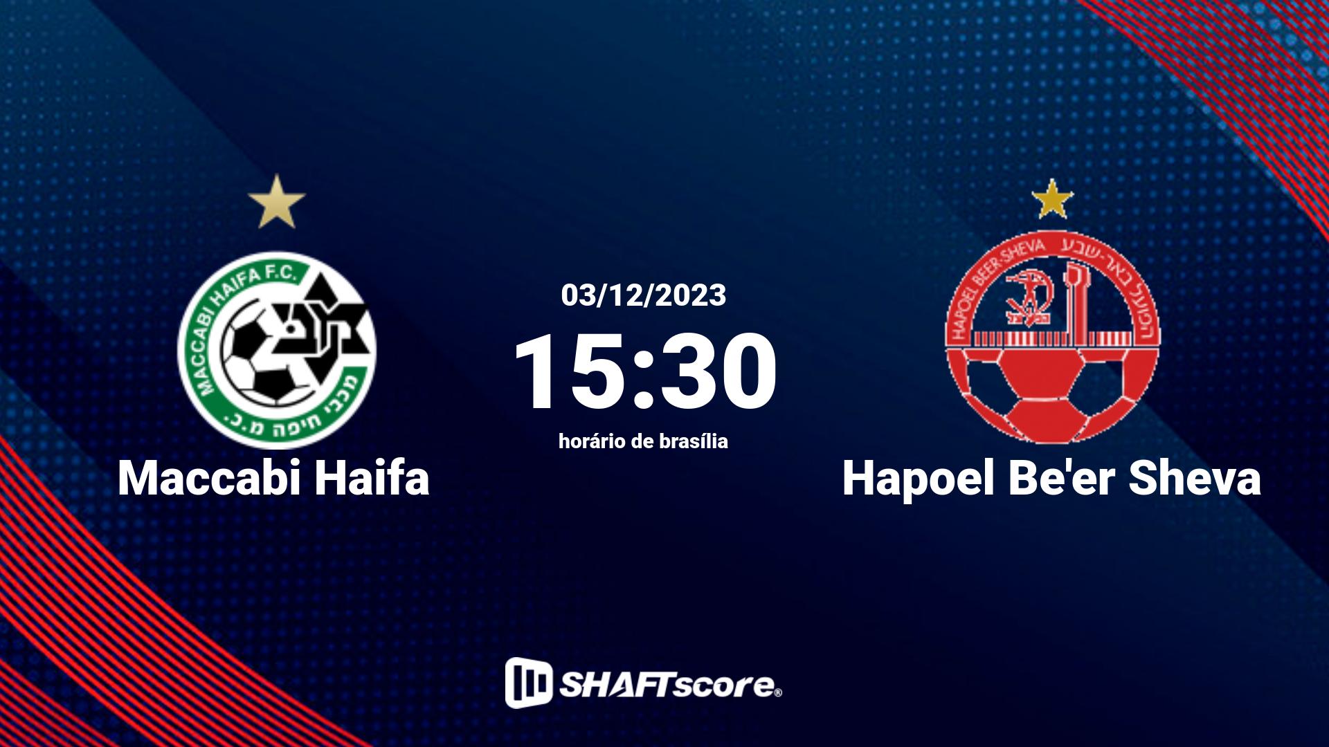 Estatísticas do jogo Maccabi Haifa vs Hapoel Be'er Sheva 03.12 15:30