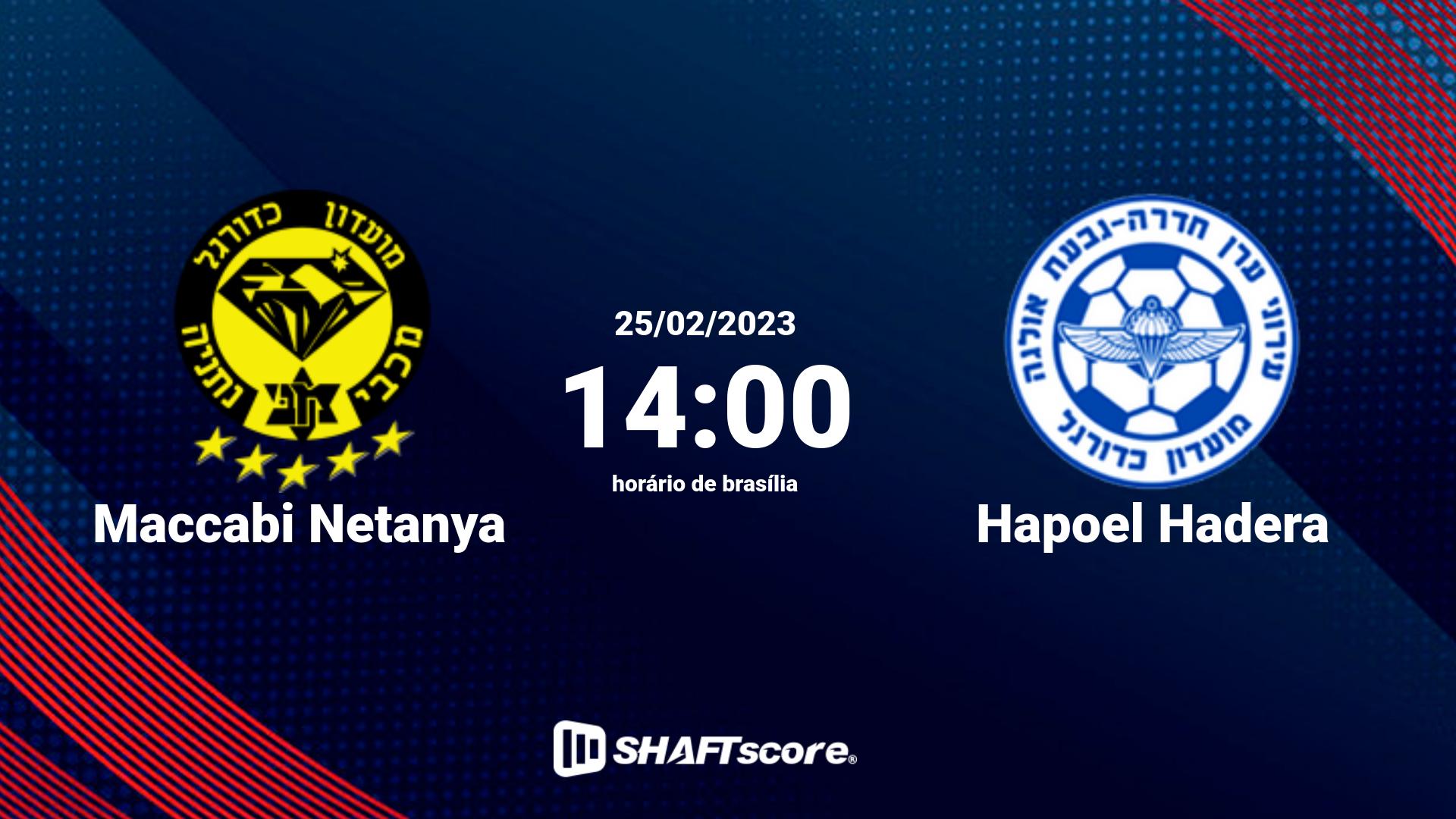 Estatísticas do jogo Maccabi Netanya vs Hapoel Hadera 25.02 14:00