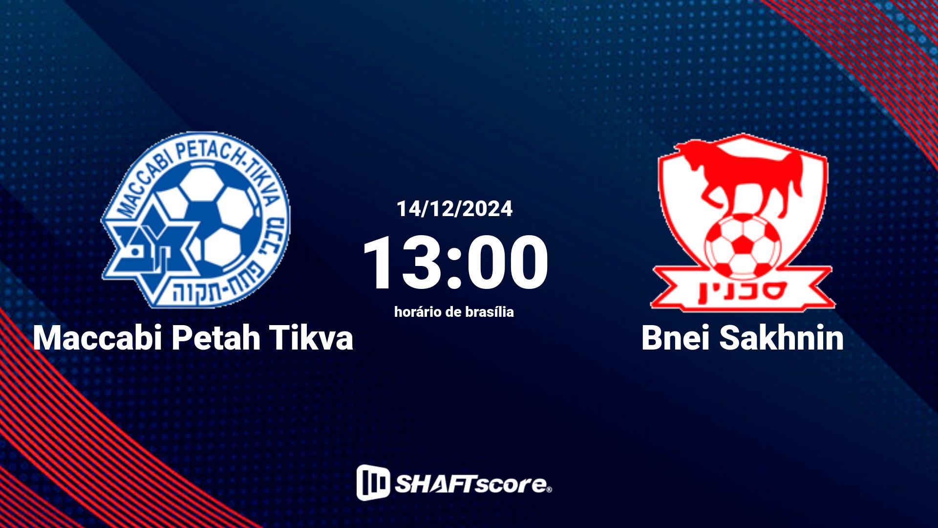 Estatísticas do jogo Maccabi Petah Tikva vs Bnei Sakhnin 14.12 13:00