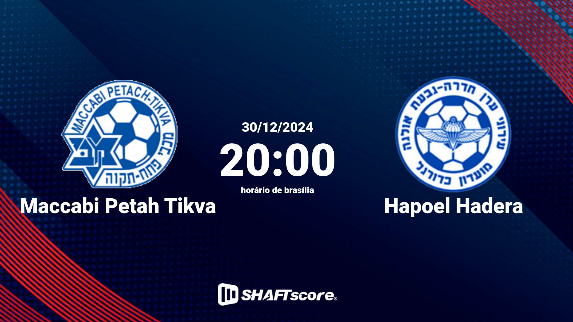 Estatísticas do jogo Maccabi Petah Tikva vs Hapoel Hadera 30.12 20:00