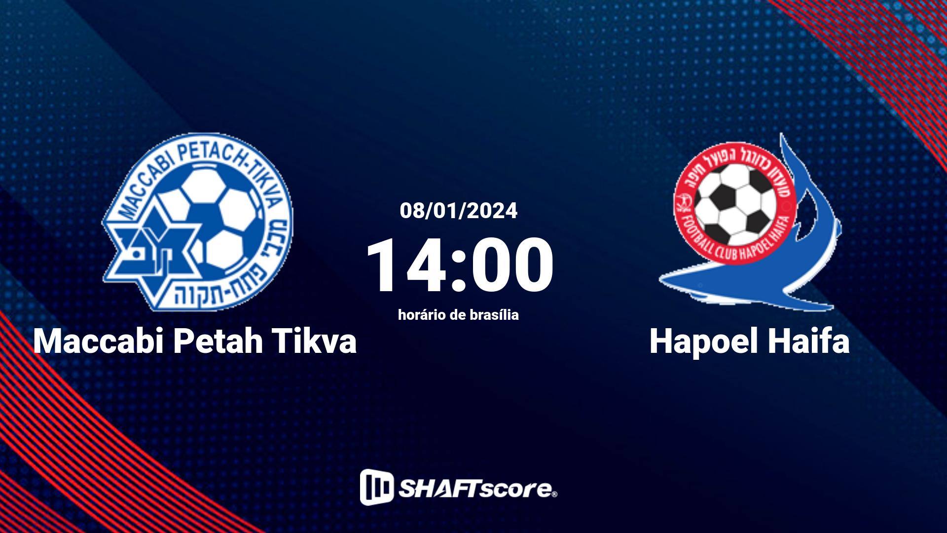 Estatísticas do jogo Maccabi Petah Tikva vs Hapoel Haifa 08.01 14:00