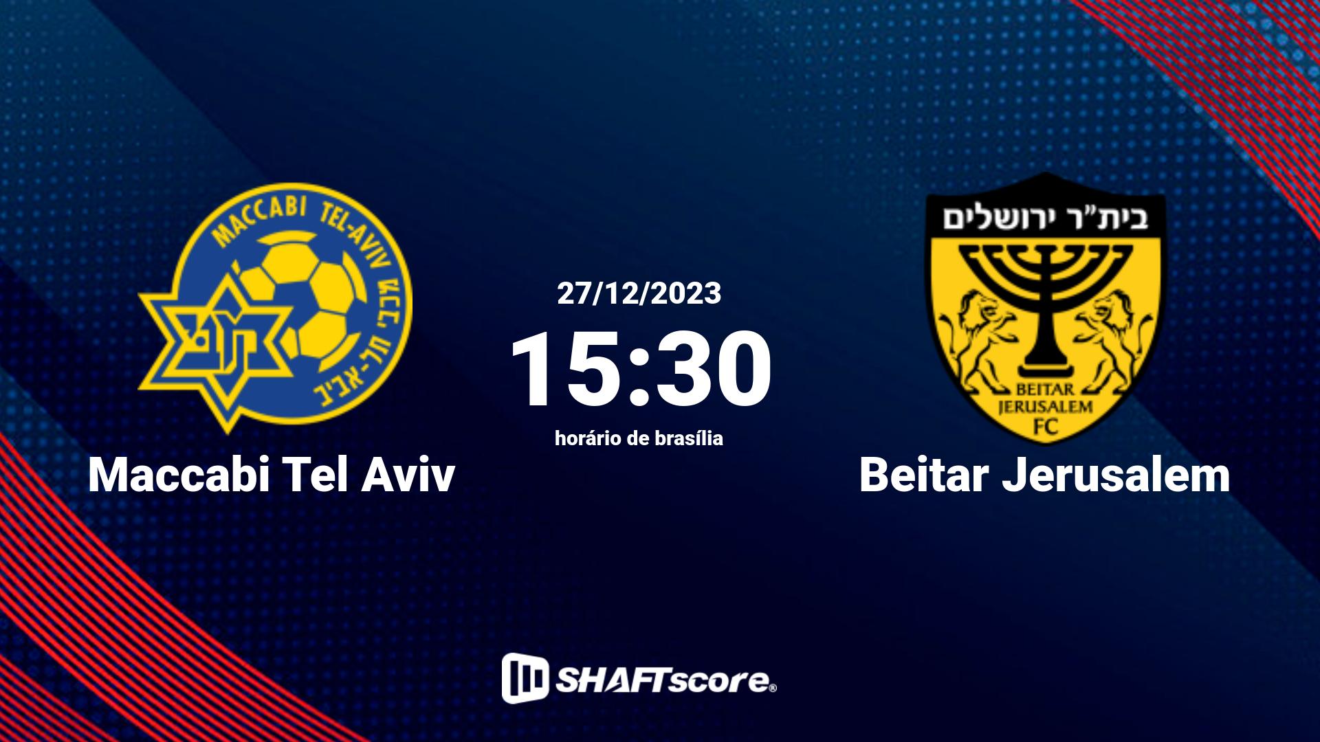 Estatísticas do jogo Maccabi Tel Aviv vs Beitar Jerusalem 27.12 15:30