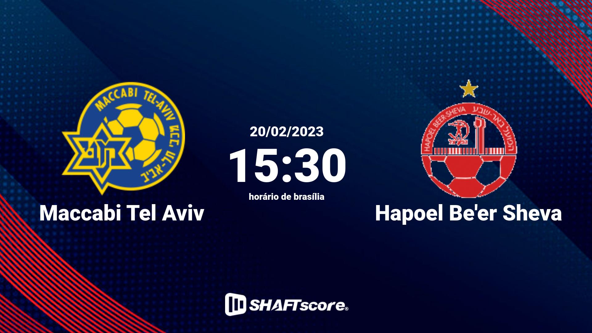 Estatísticas do jogo Maccabi Tel Aviv vs Hapoel Be'er Sheva 20.02 15:30