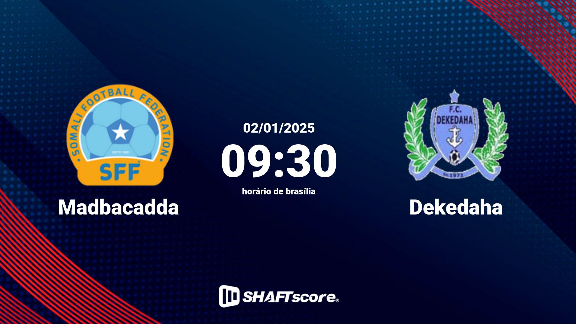 Estatísticas do jogo Madbacadda vs Dekedaha 02.01 09:30