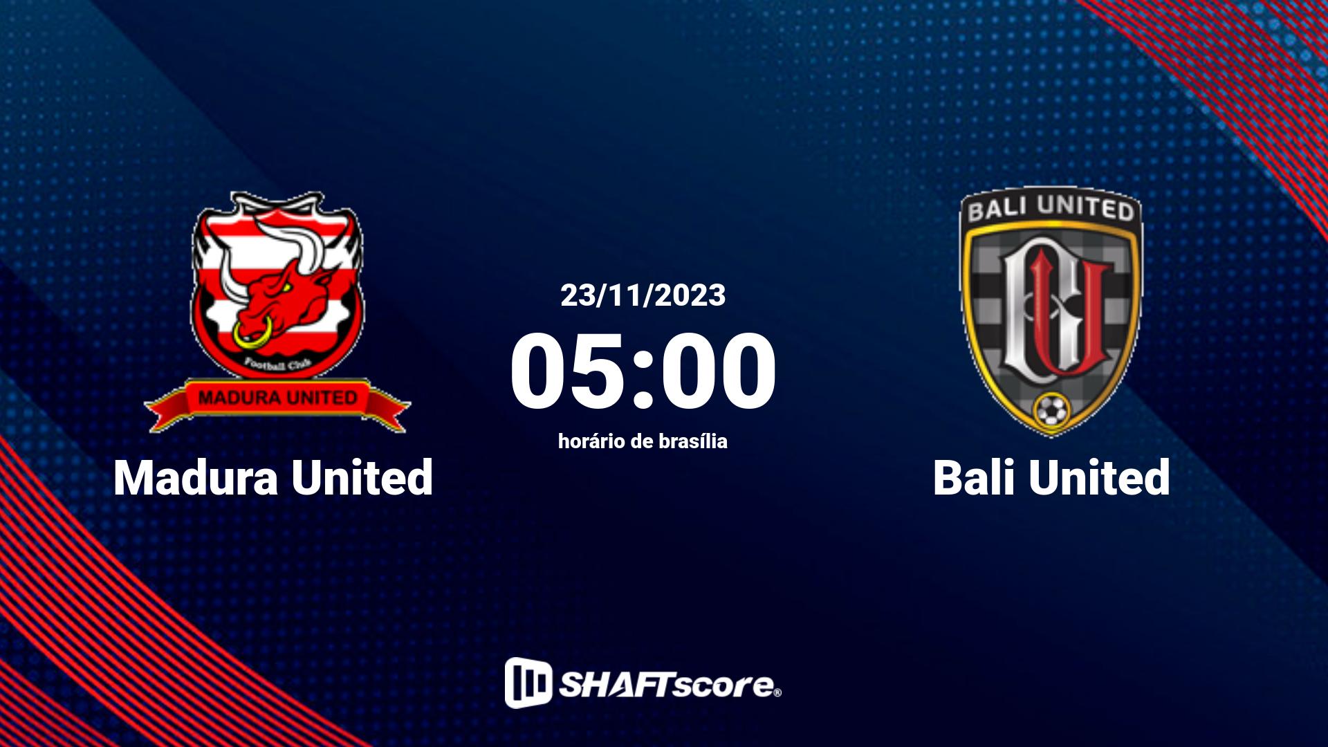 Estatísticas do jogo Madura United vs Bali United 23.11 05:00