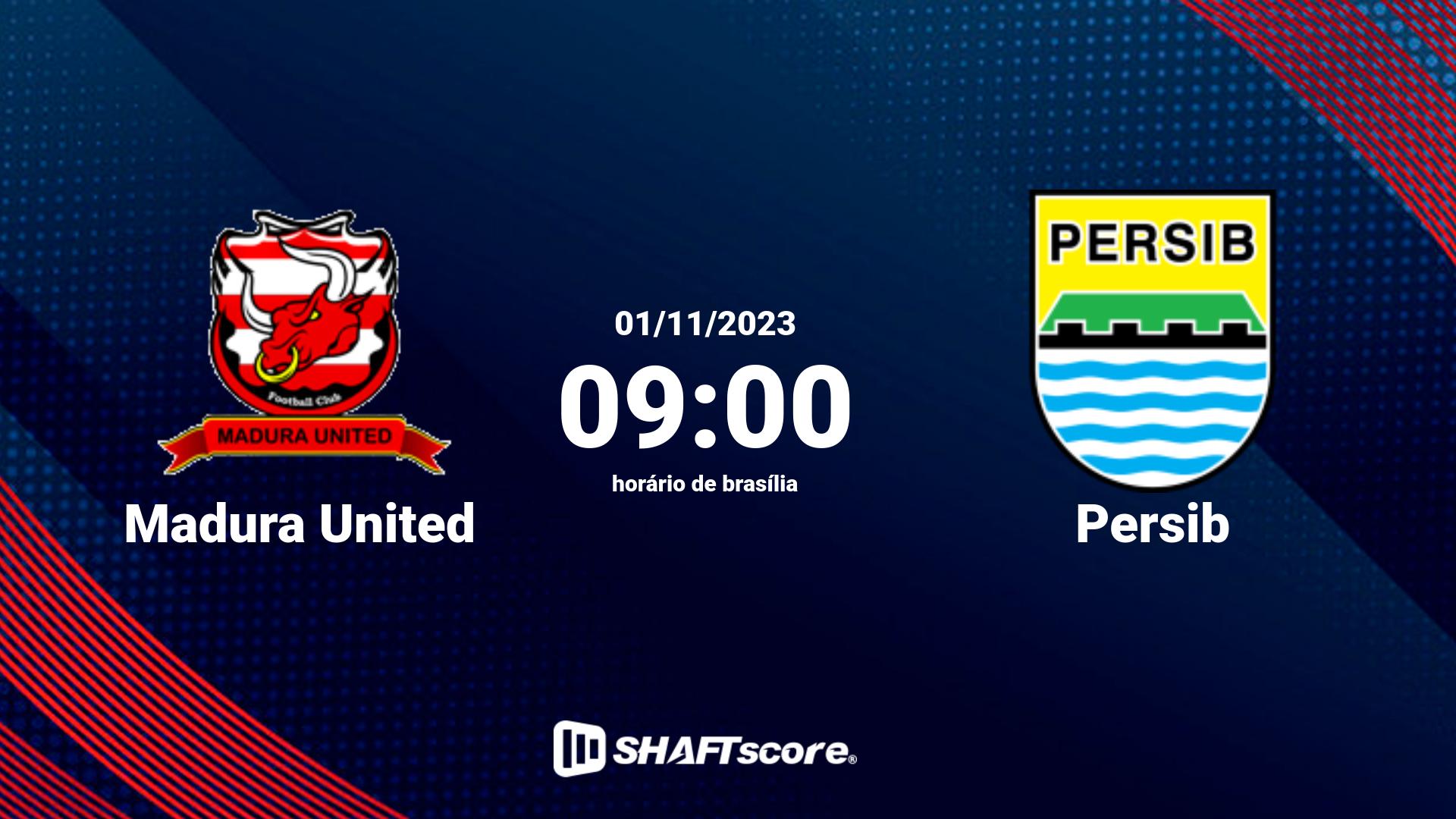 Estatísticas do jogo Madura United vs Persib 01.11 09:00