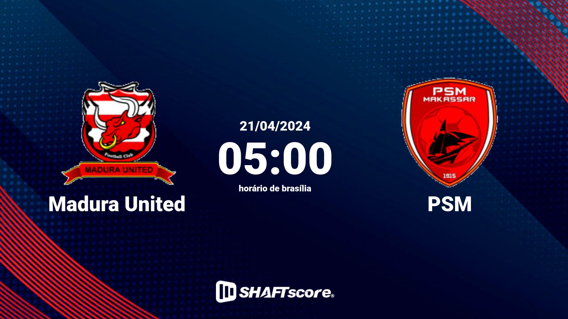 Estatísticas do jogo Madura United vs PSM 21.04 05:00