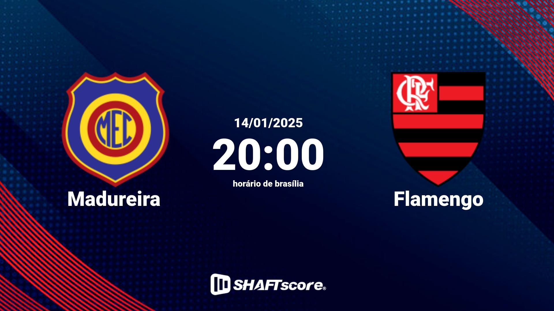 Estatísticas do jogo Madureira vs Flamengo 14.01 20:00