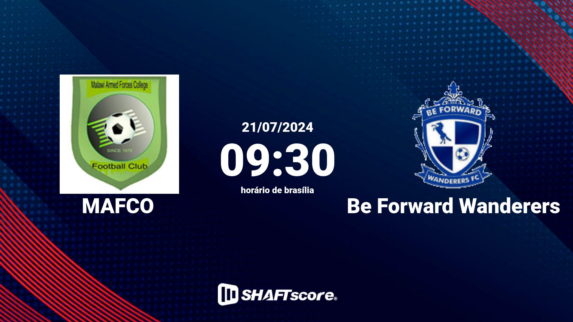 Estatísticas do jogo MAFCO vs Be Forward Wanderers 21.07 09:30