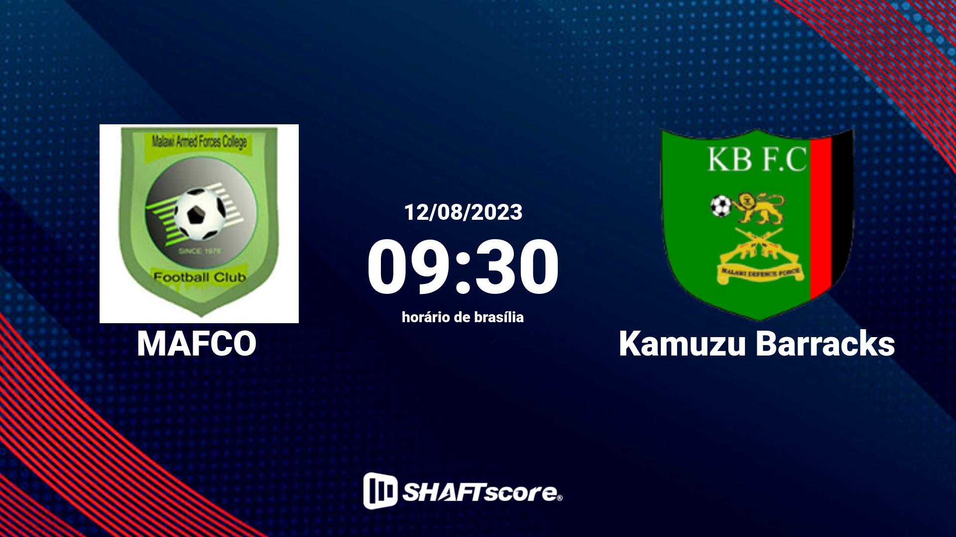 Estatísticas do jogo MAFCO vs Kamuzu Barracks 12.08 09:30