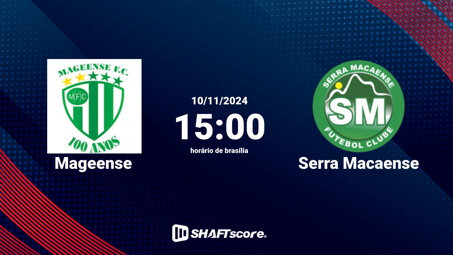 Estatísticas do jogo Mageense vs Serra Macaense 10.11 15:00