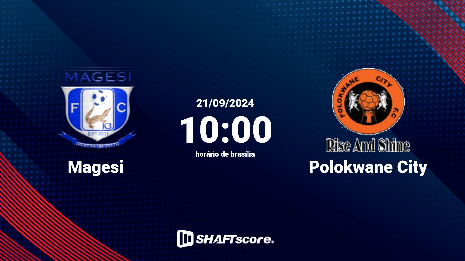 Estatísticas do jogo Magesi vs Polokwane City 21.09 10:00