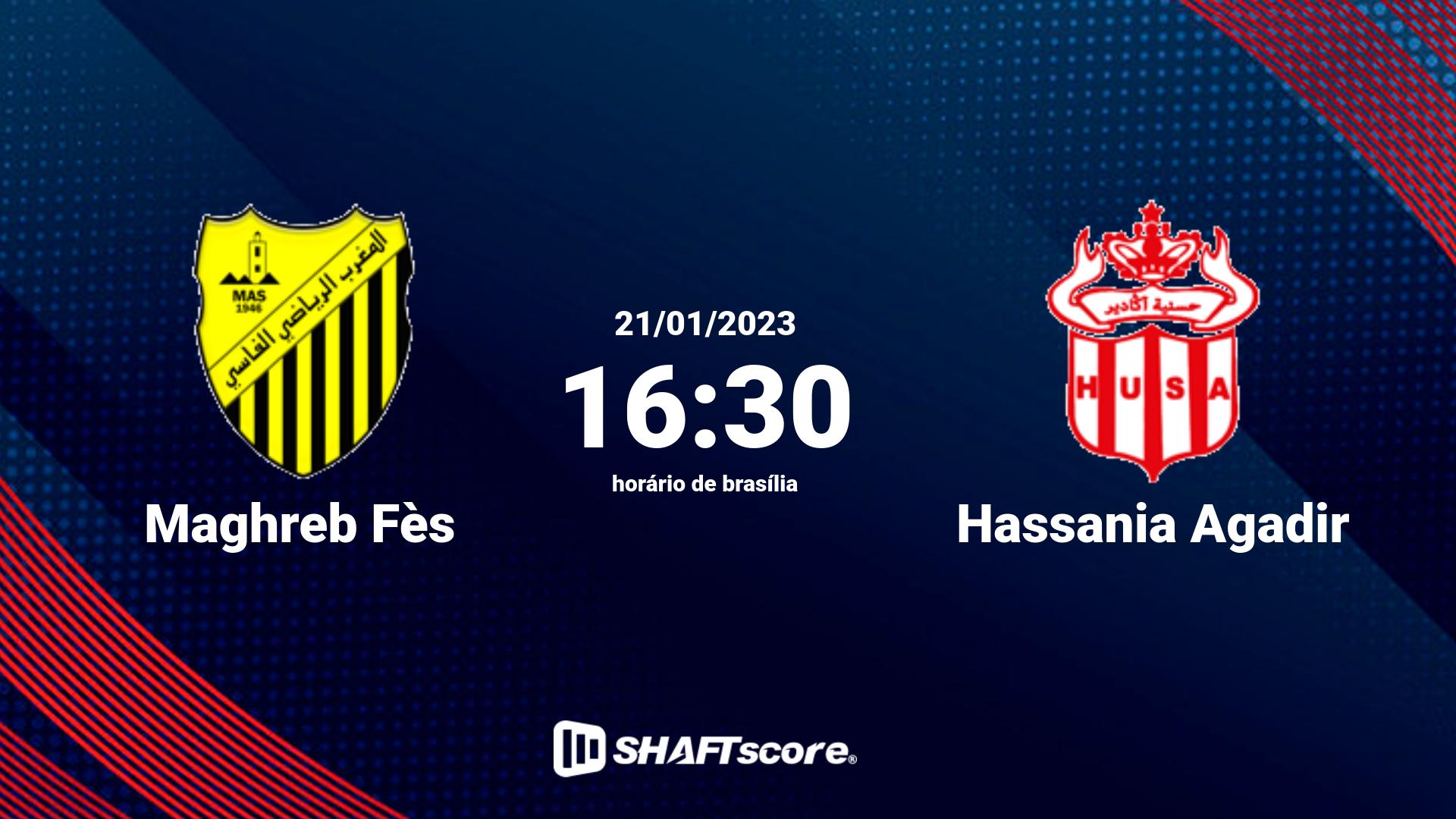 Estatísticas do jogo Maghreb Fès vs Hassania Agadir 21.01 16:30