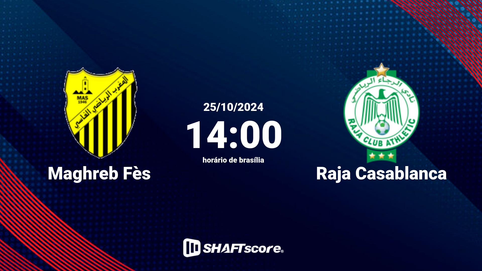 Estatísticas do jogo Maghreb Fès vs Raja Casablanca 25.10 14:00