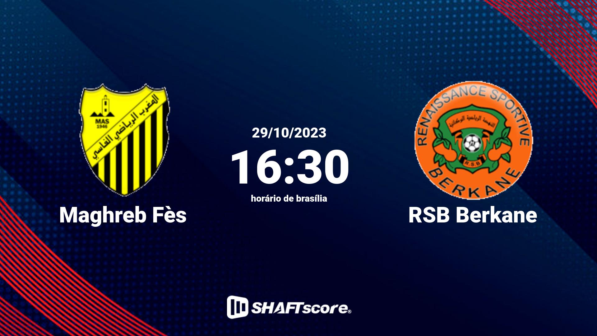 Estatísticas do jogo Maghreb Fès vs RSB Berkane 29.10 16:30