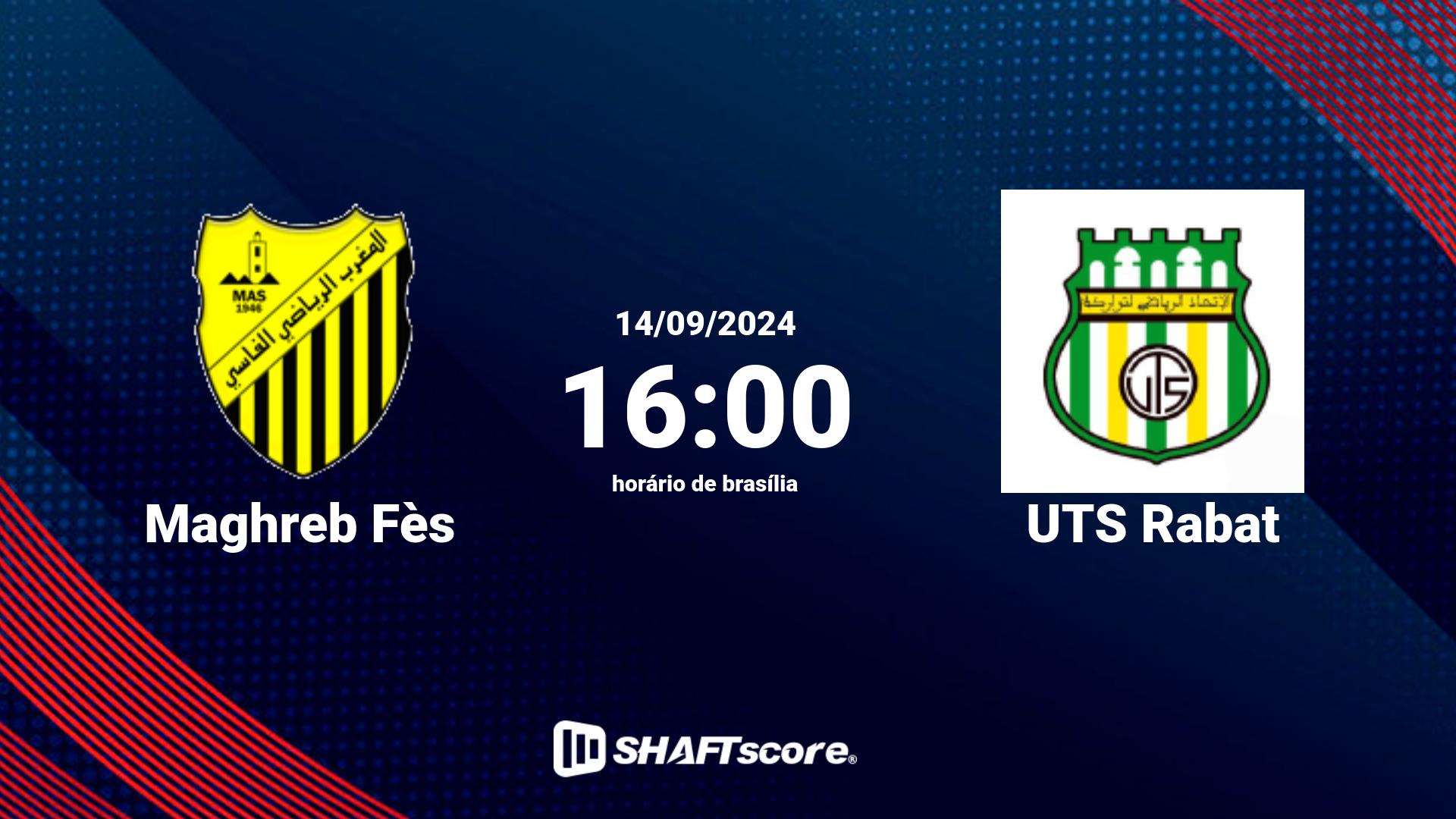 Estatísticas do jogo Maghreb Fès vs UTS Rabat 14.09 16:00