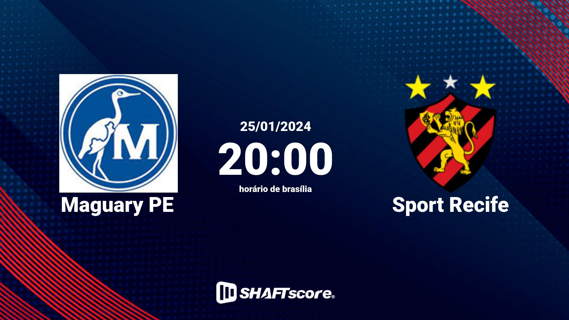 Estatísticas do jogo Maguary PE vs Sport Recife 25.01 20:00