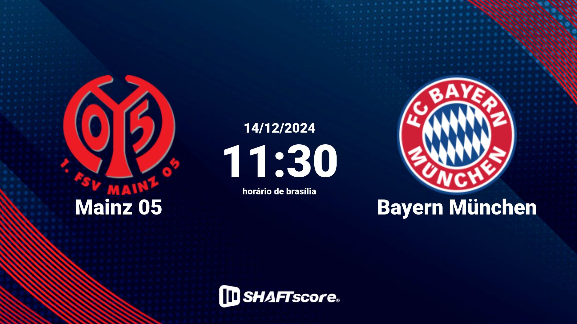 Estatísticas do jogo Mainz 05 vs Bayern München 14.12 11:30