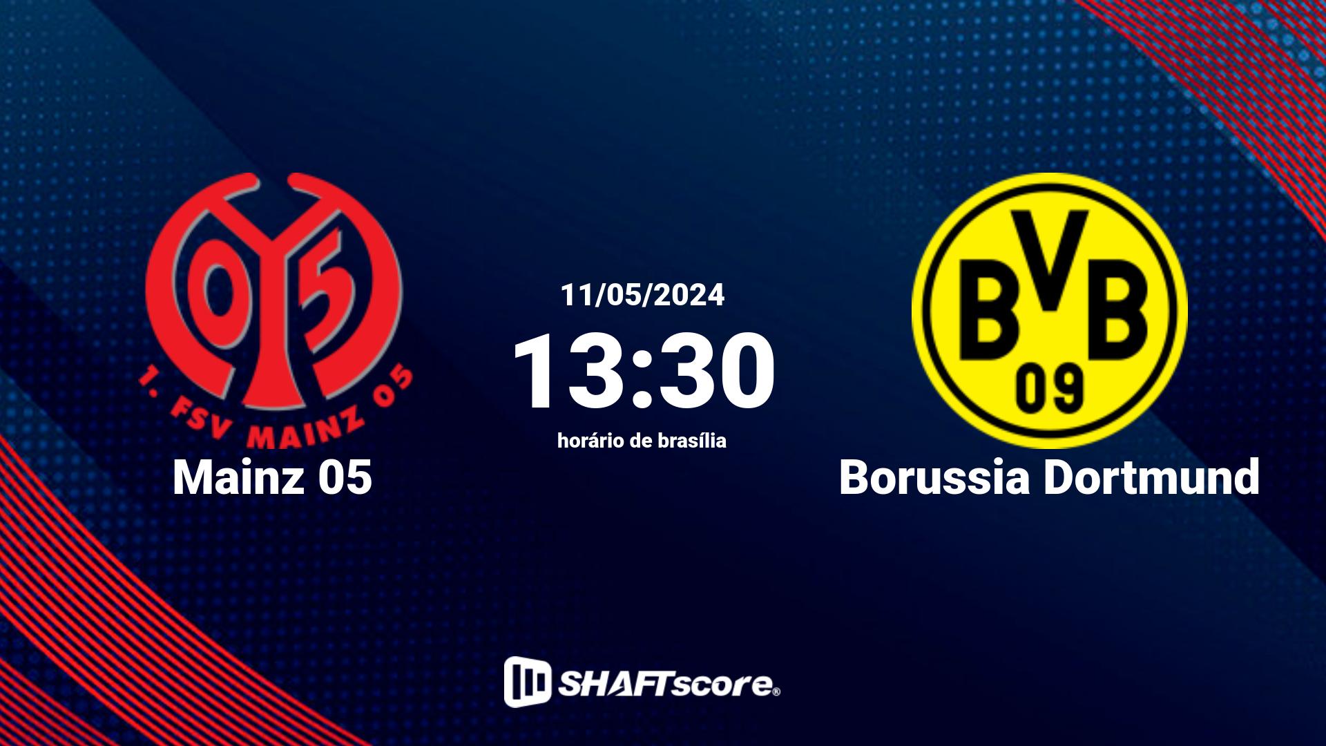 Estatísticas do jogo Mainz 05 vs Borussia Dortmund 11.05 13:30