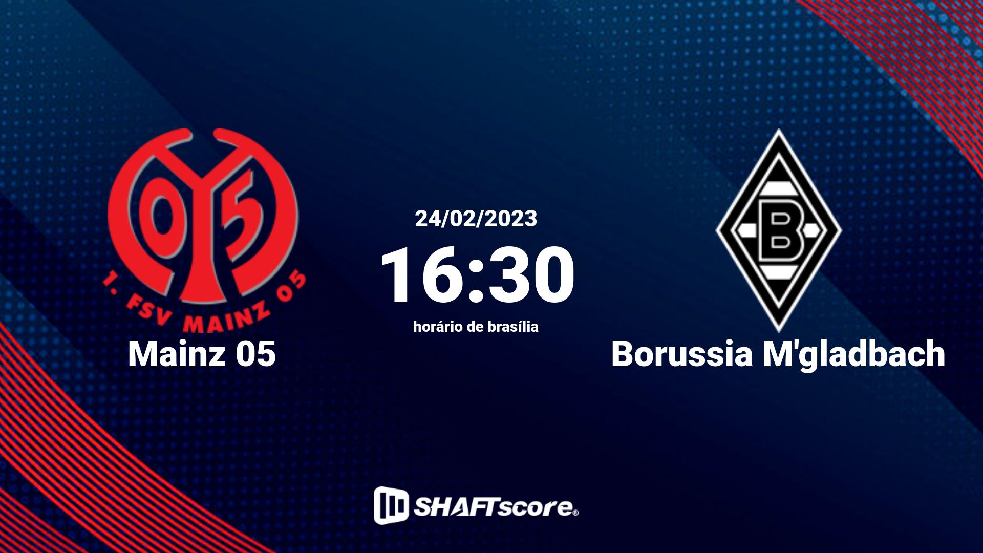 Estatísticas do jogo Mainz 05 vs Borussia M'gladbach 24.02 16:30