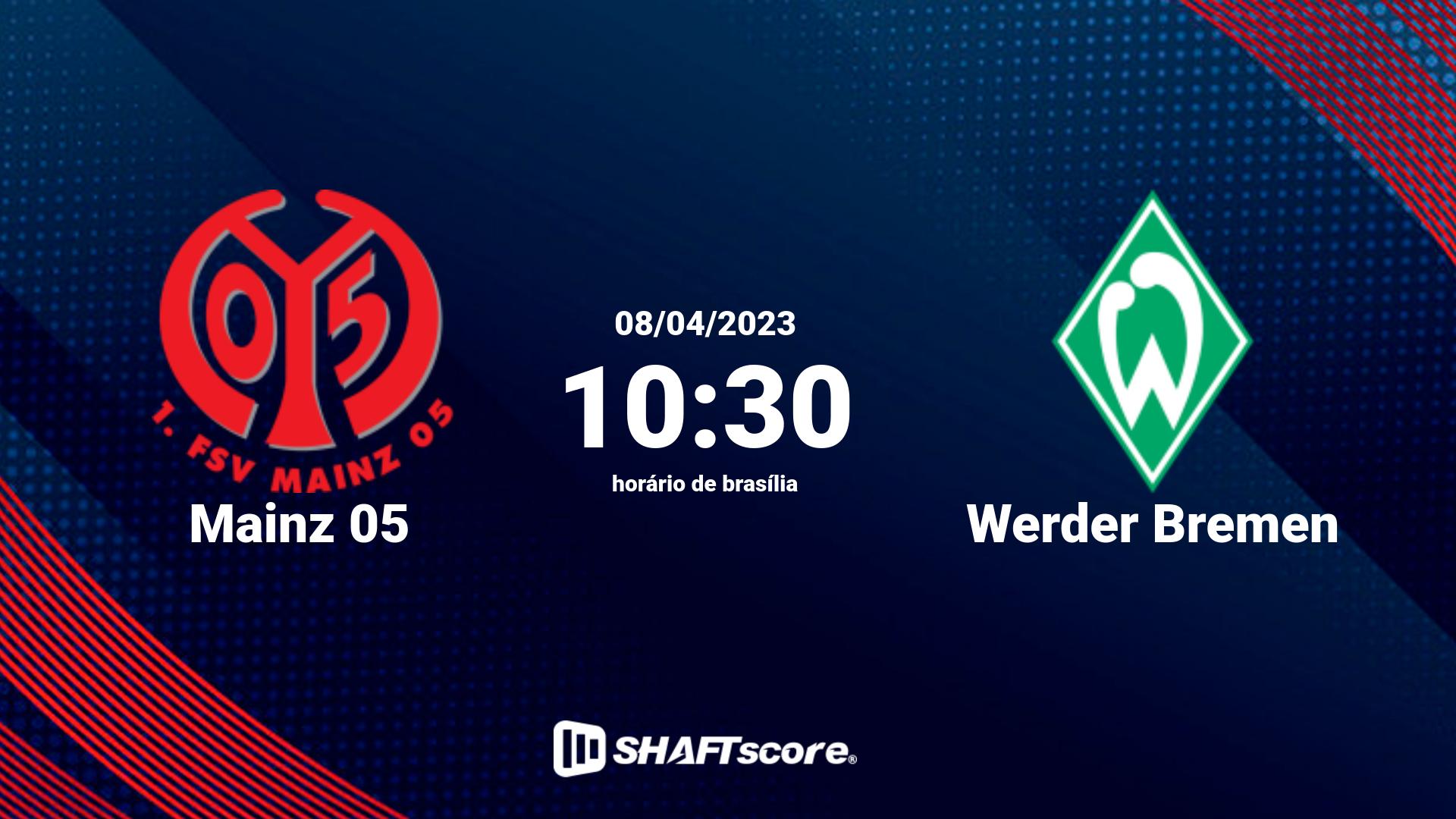 Estatísticas do jogo Mainz 05 vs Werder Bremen 08.04 10:30