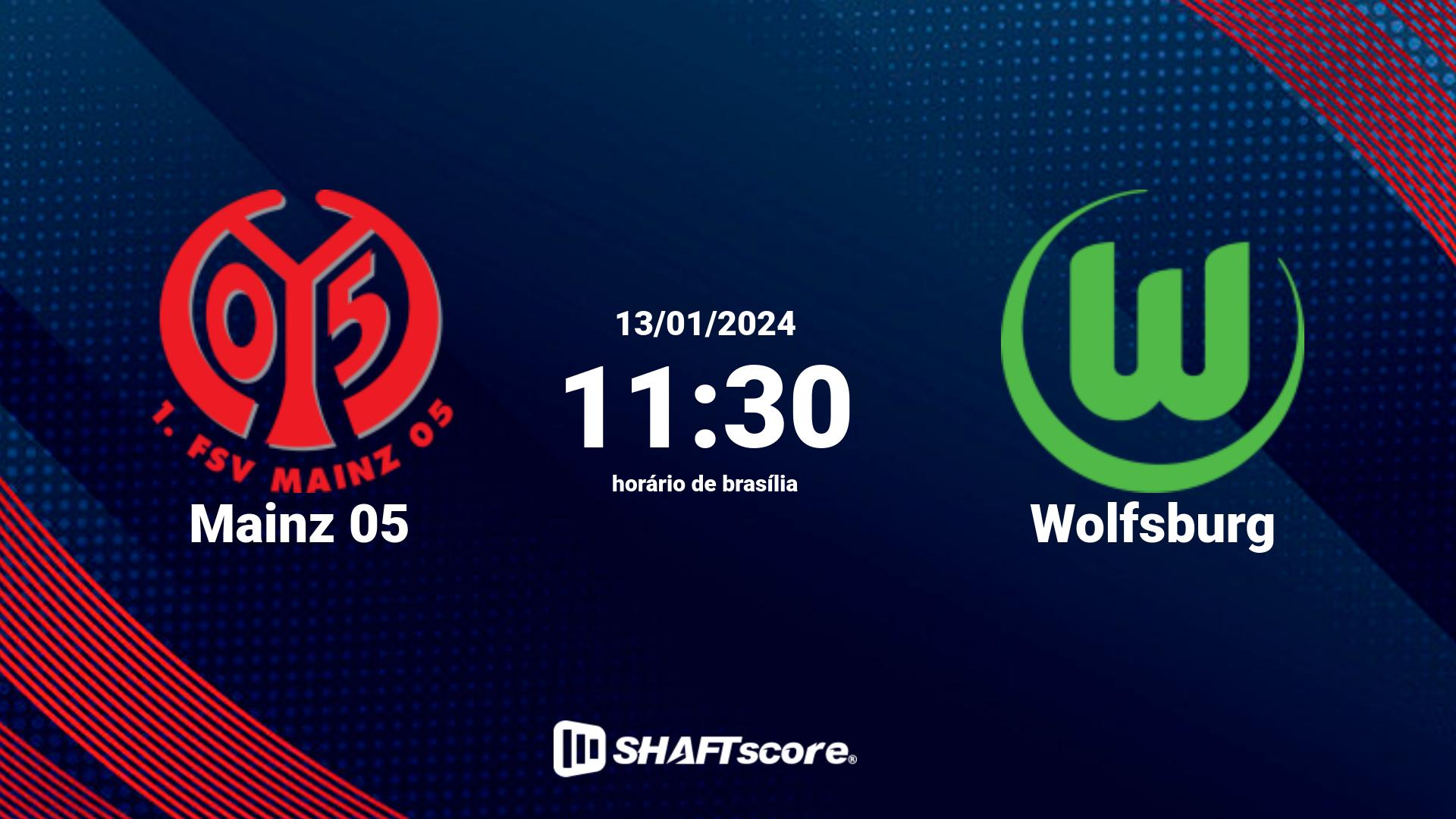 Estatísticas do jogo Mainz 05 vs Wolfsburg 13.01 11:30