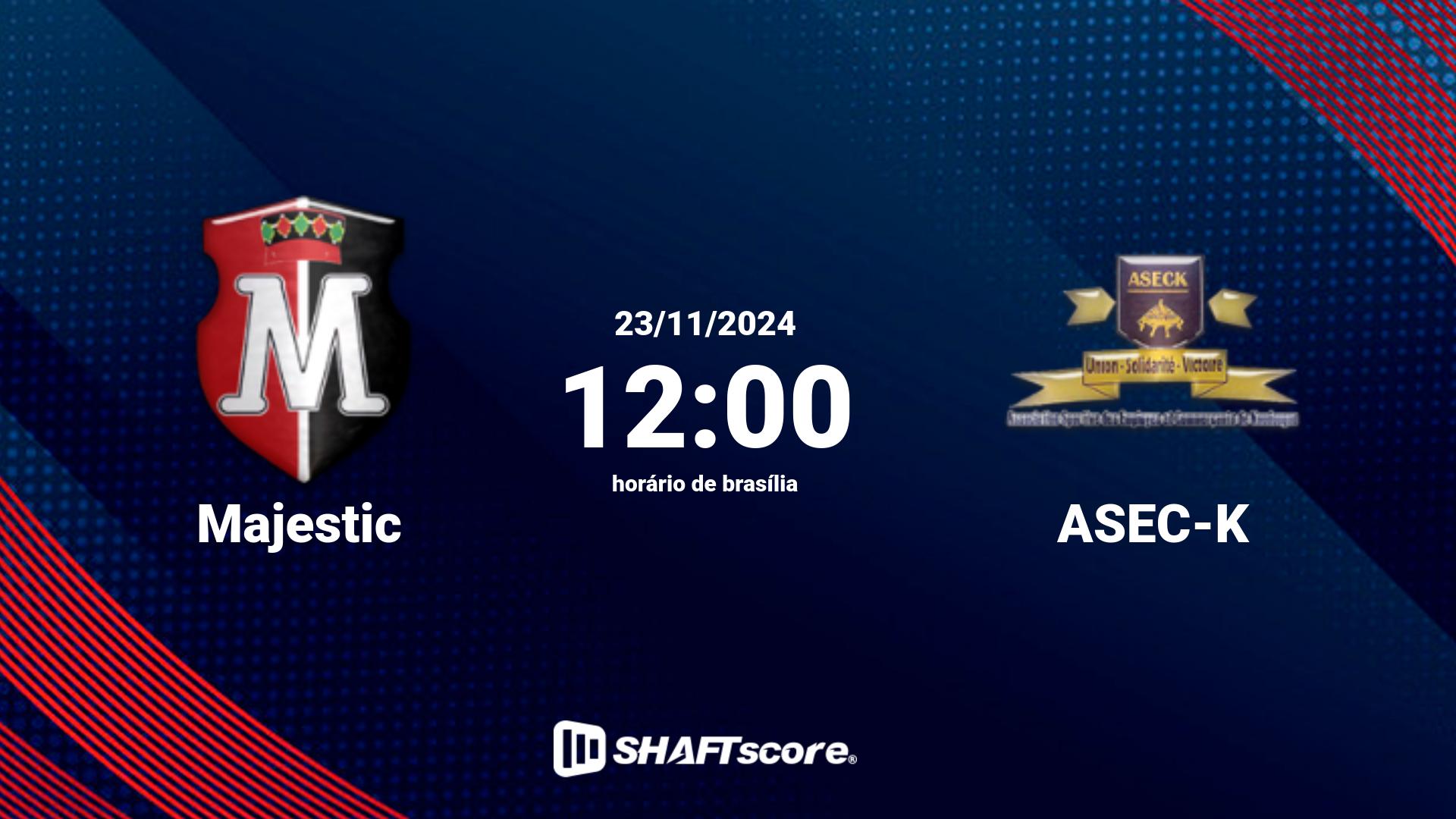 Estatísticas do jogo Majestic vs ASEC-K 23.11 12:00