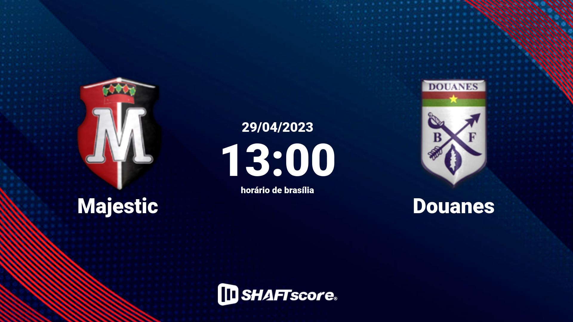 Estatísticas do jogo Majestic vs Douanes 29.04 13:00