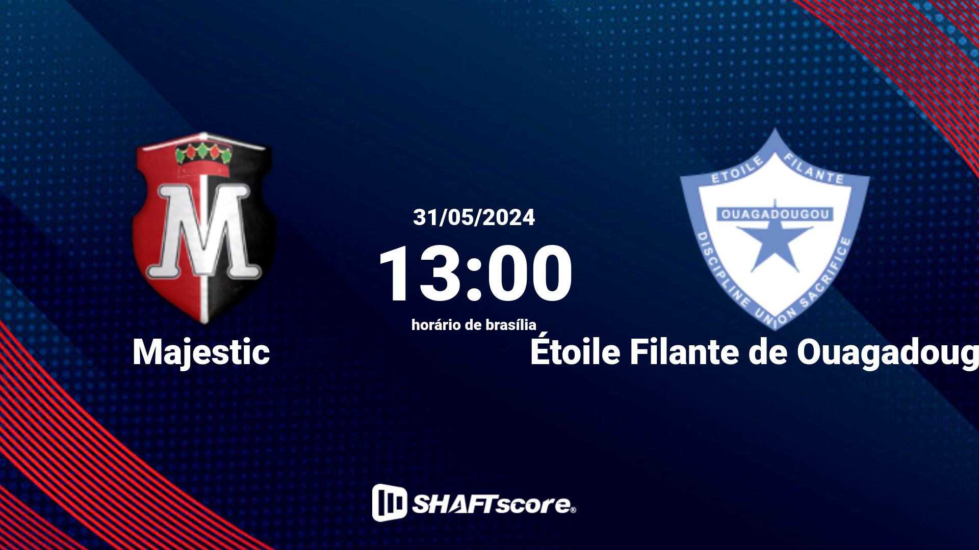 Estatísticas do jogo Majestic vs Étoile Filante de Ouagadougou 31.05 13:00