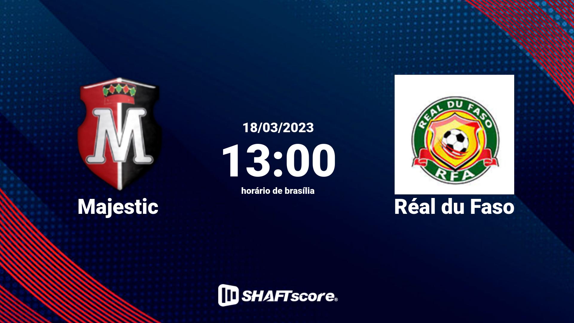 Estatísticas do jogo Majestic vs Réal du Faso 18.03 13:00