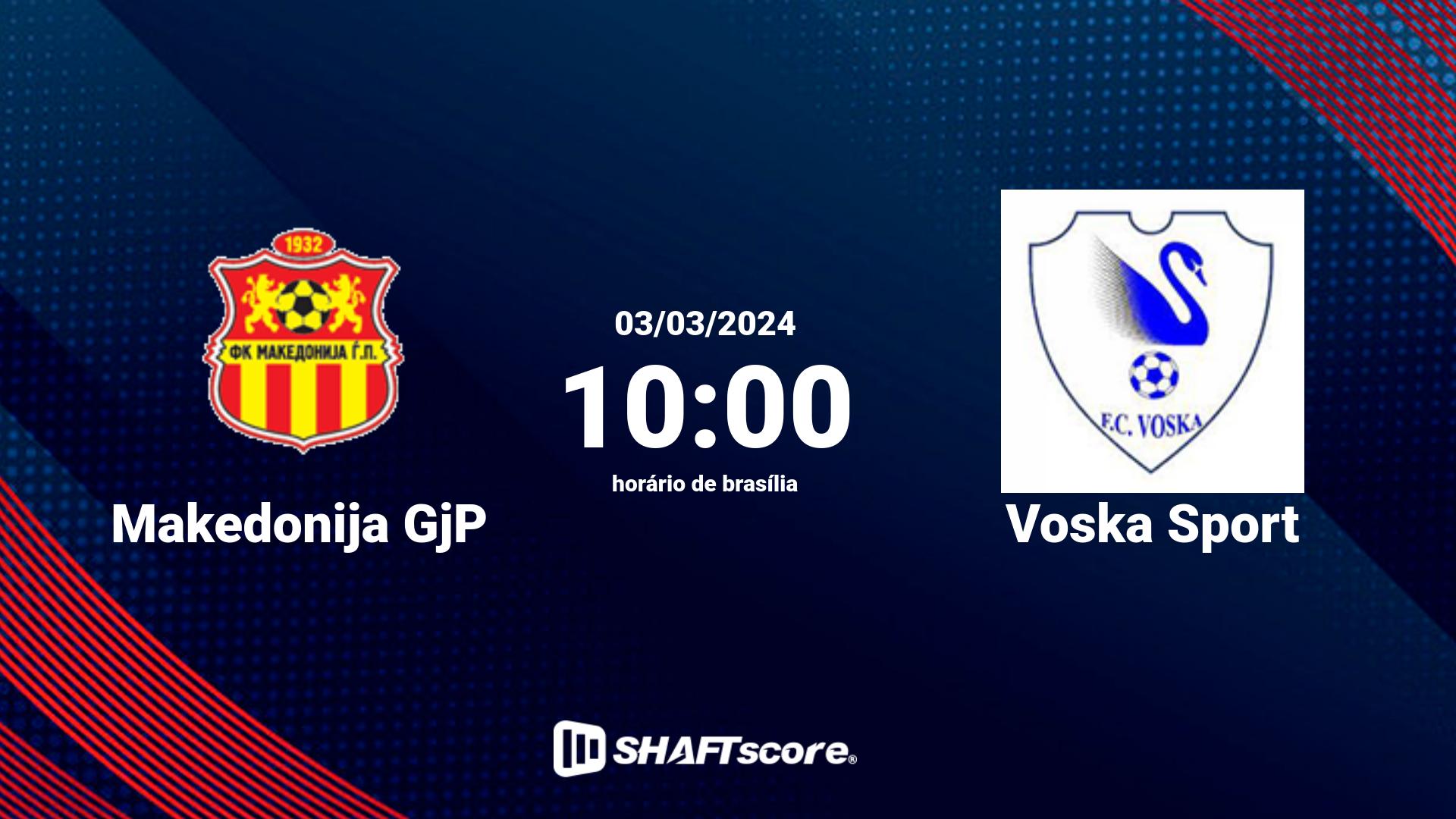 Estatísticas do jogo Makedonija GjP vs Voska Sport 03.03 10:00