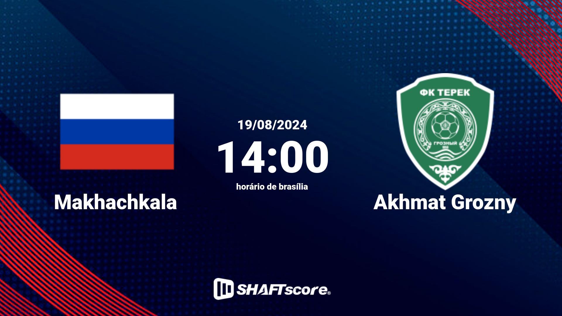 Estatísticas do jogo Makhachkala vs Akhmat Grozny 19.08 14:00