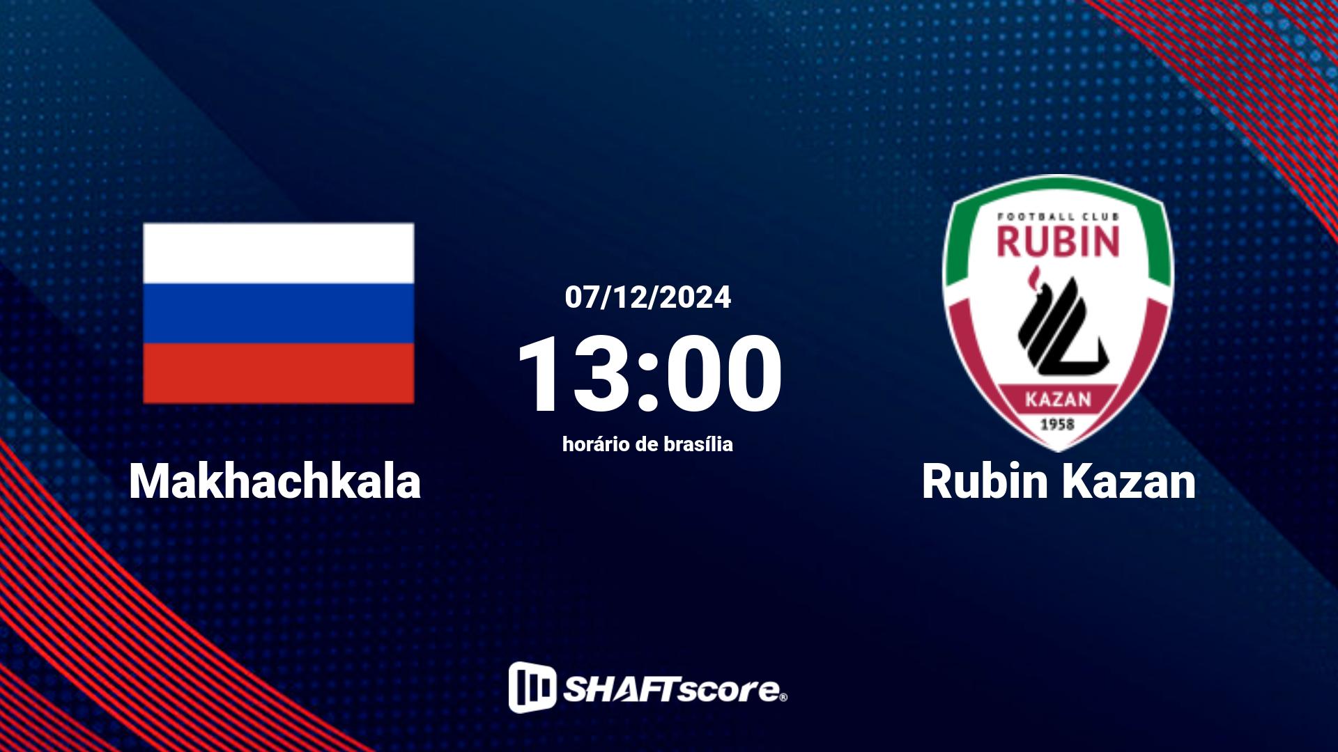 Estatísticas do jogo Makhachkala vs Rubin Kazan 07.12 13:00