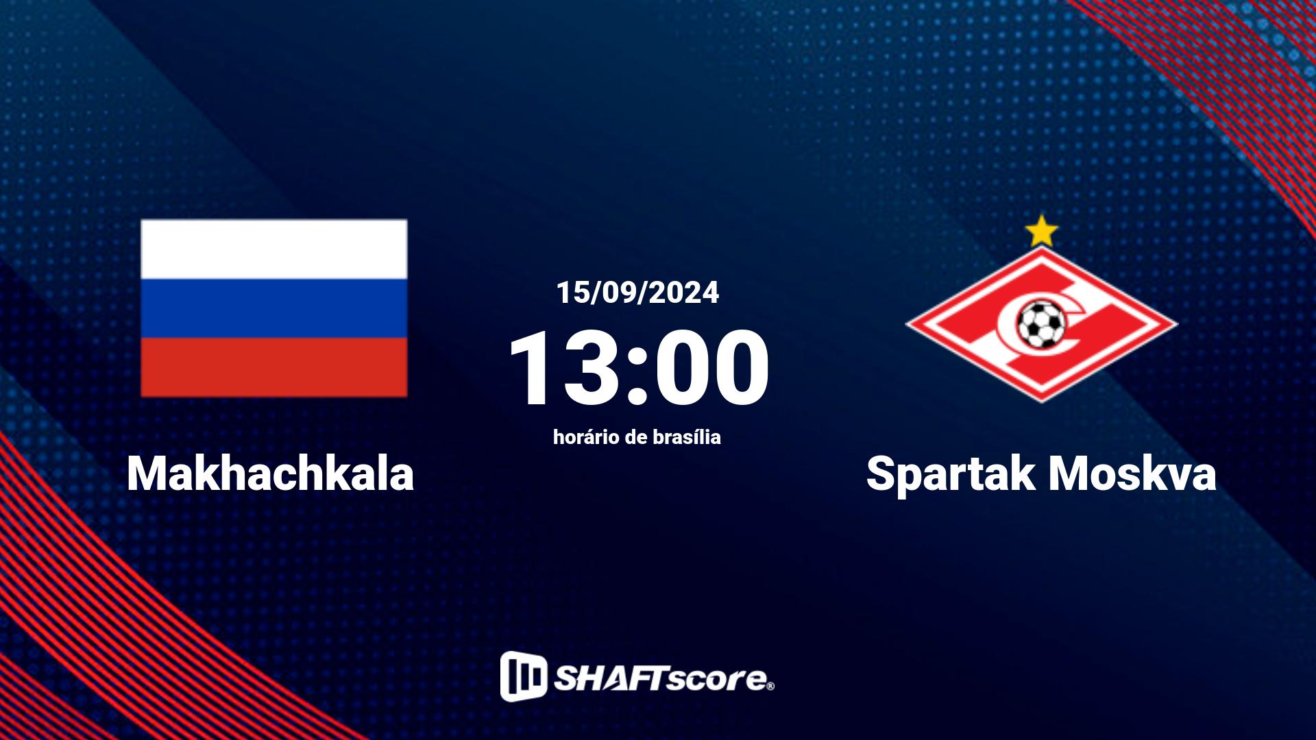 Estatísticas do jogo Makhachkala vs Spartak Moskva 15.09 13:00