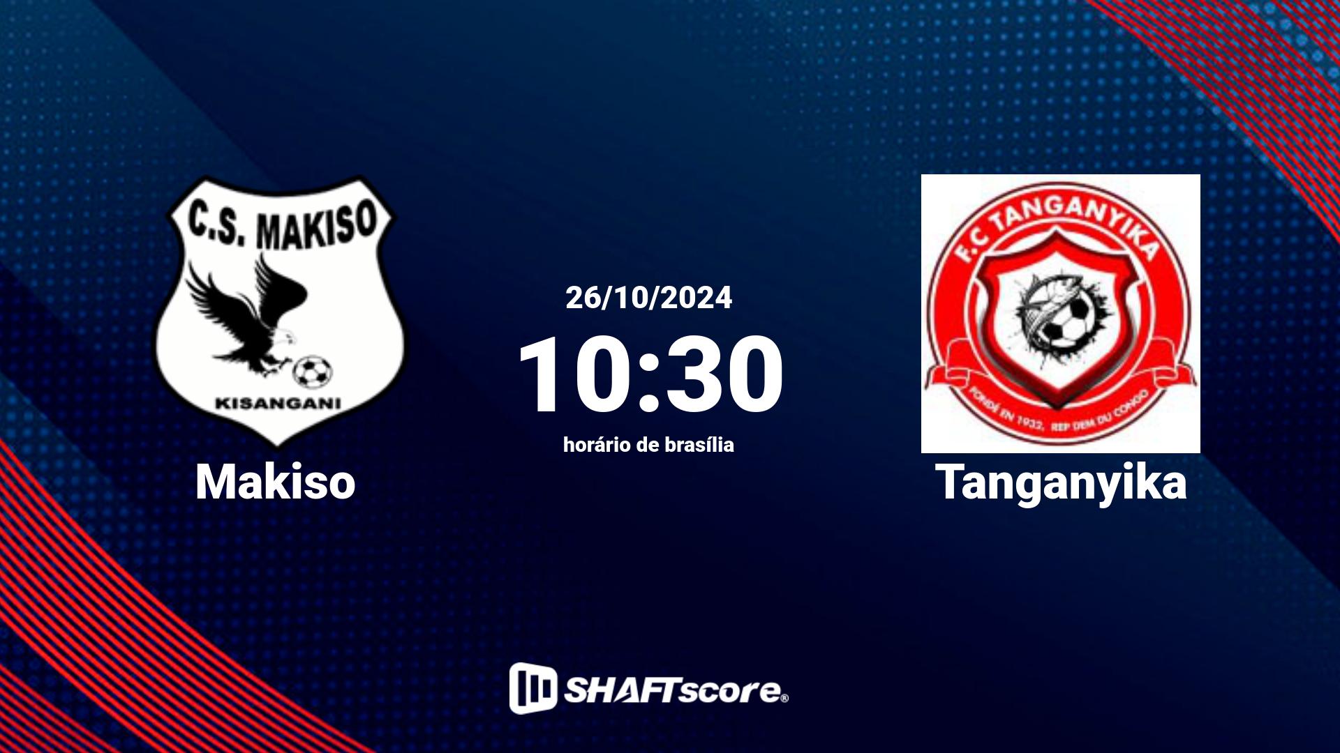 Estatísticas do jogo Makiso vs Tanganyika 26.10 10:30