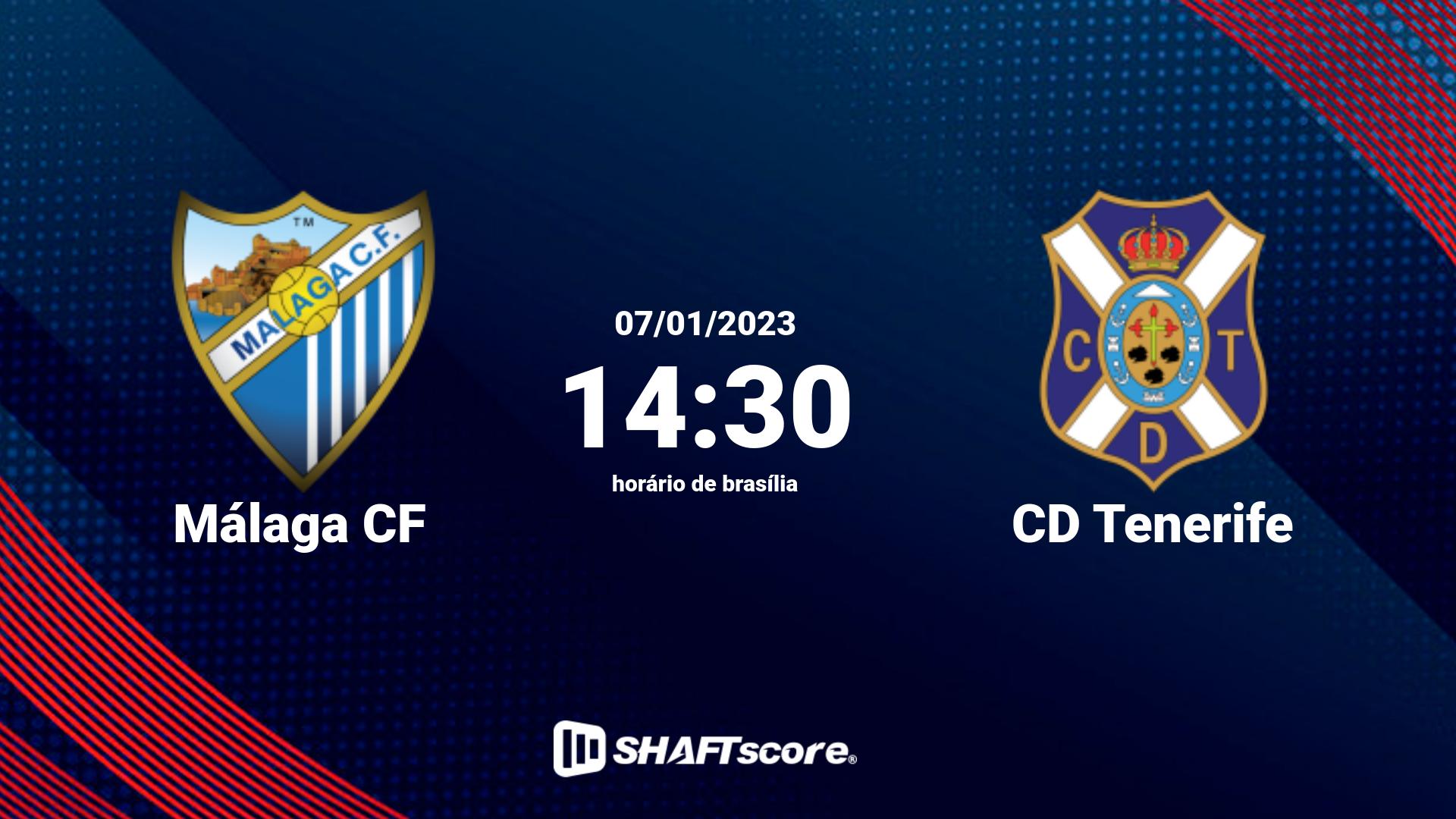 Estatísticas do jogo Málaga CF vs CD Tenerife 07.01 14:30