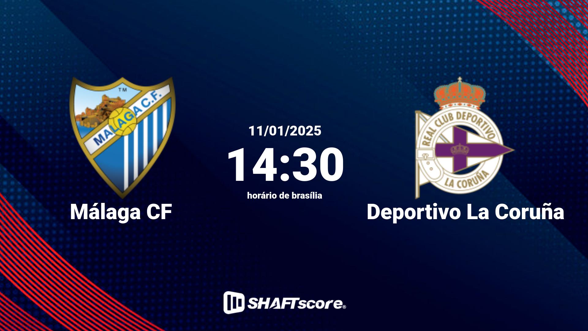 Estatísticas do jogo Málaga CF vs Deportivo La Coruña 11.01 14:30