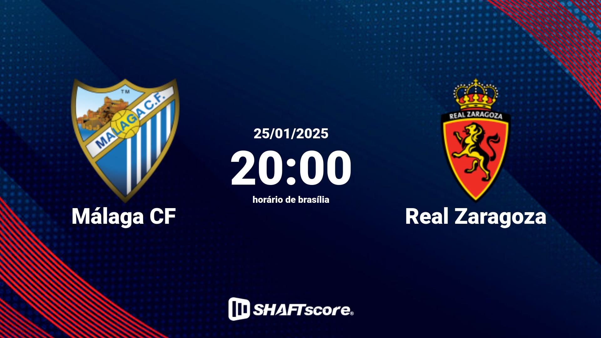 Estatísticas do jogo Málaga CF vs Real Zaragoza 25.01 20:00