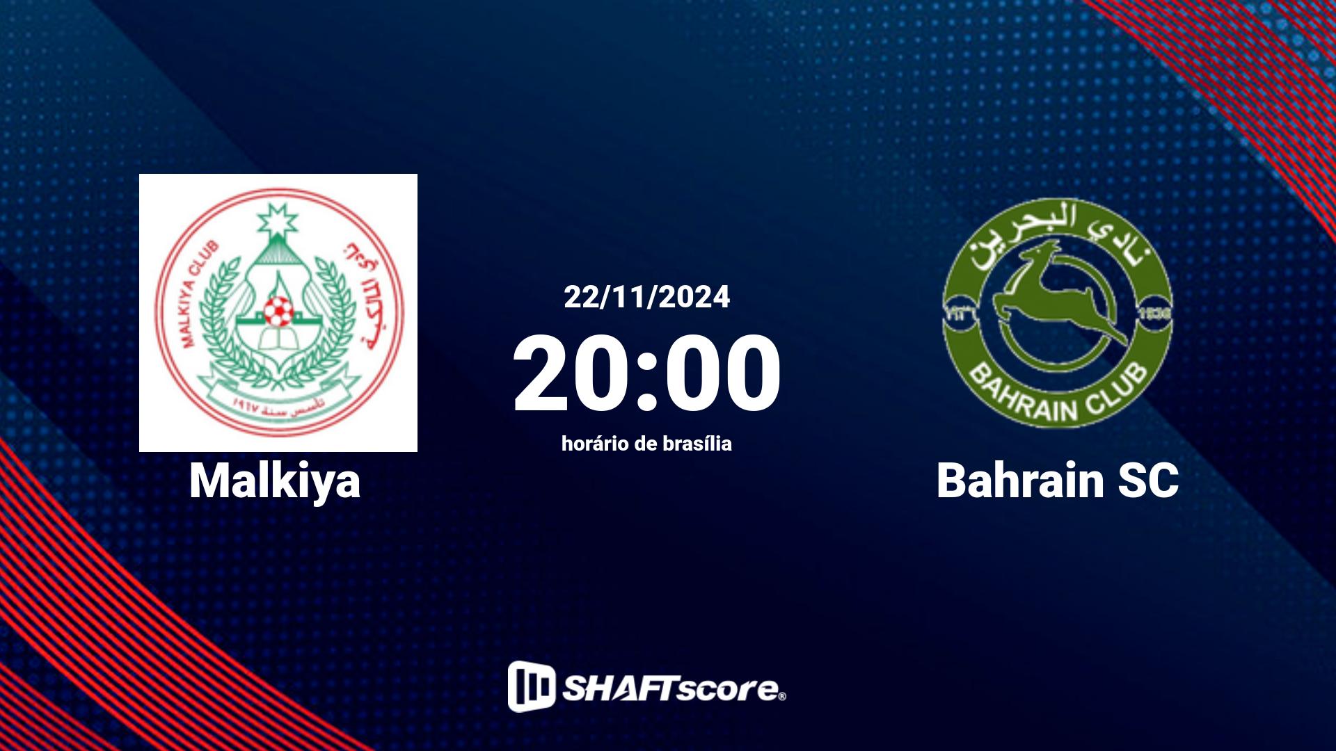 Estatísticas do jogo Malkiya vs Bahrain SC 22.11 20:00