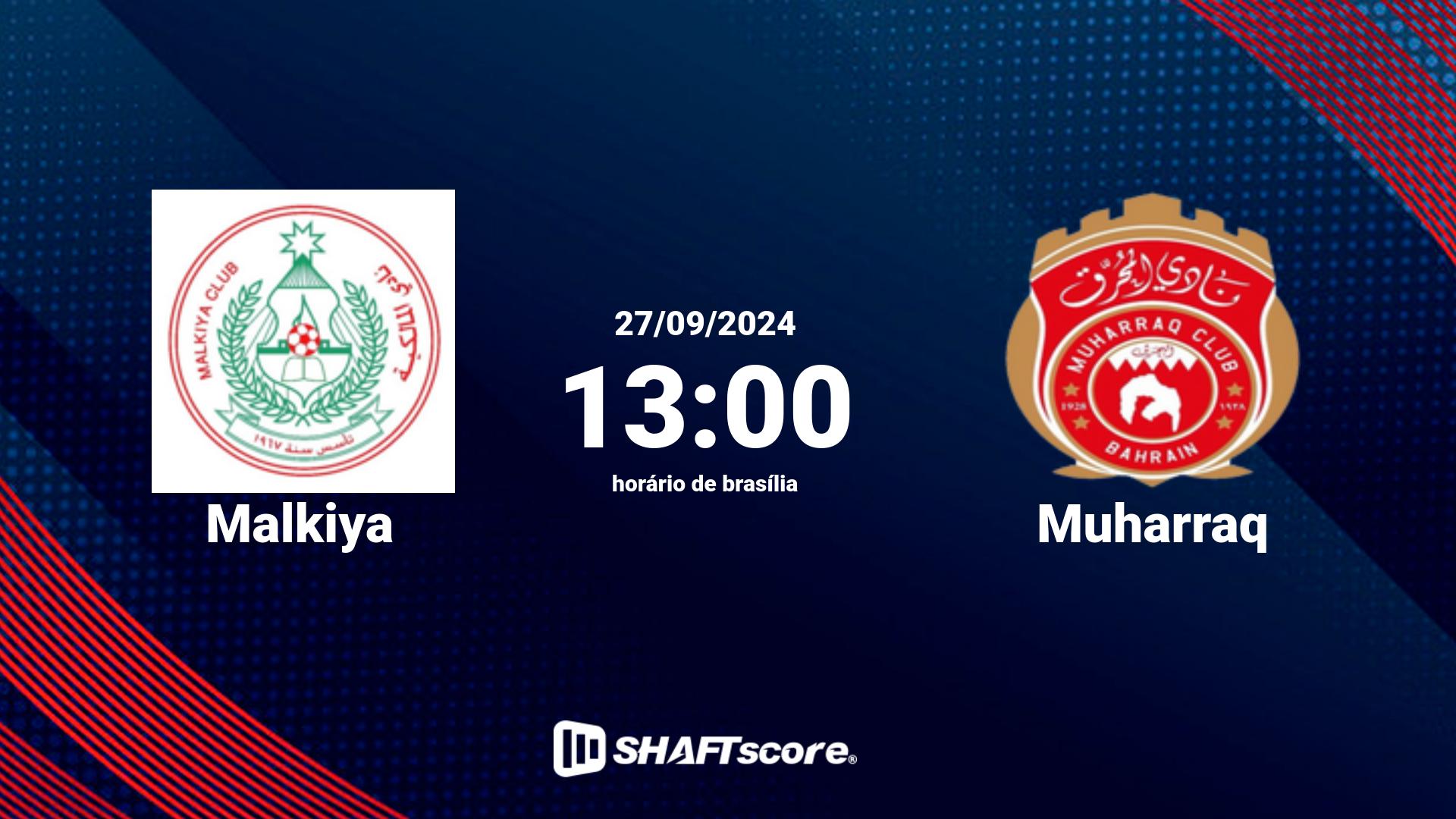 Estatísticas do jogo Malkiya vs Muharraq 27.09 13:00